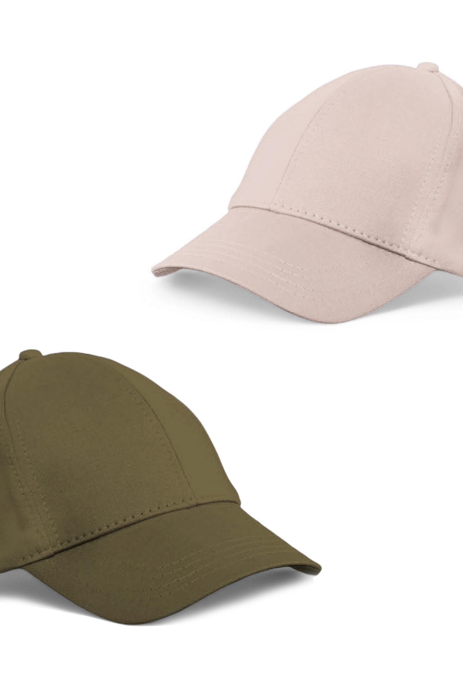 Unisex Haki ve Taş Rengi  2'li  Beyzbol  Şapka Seti