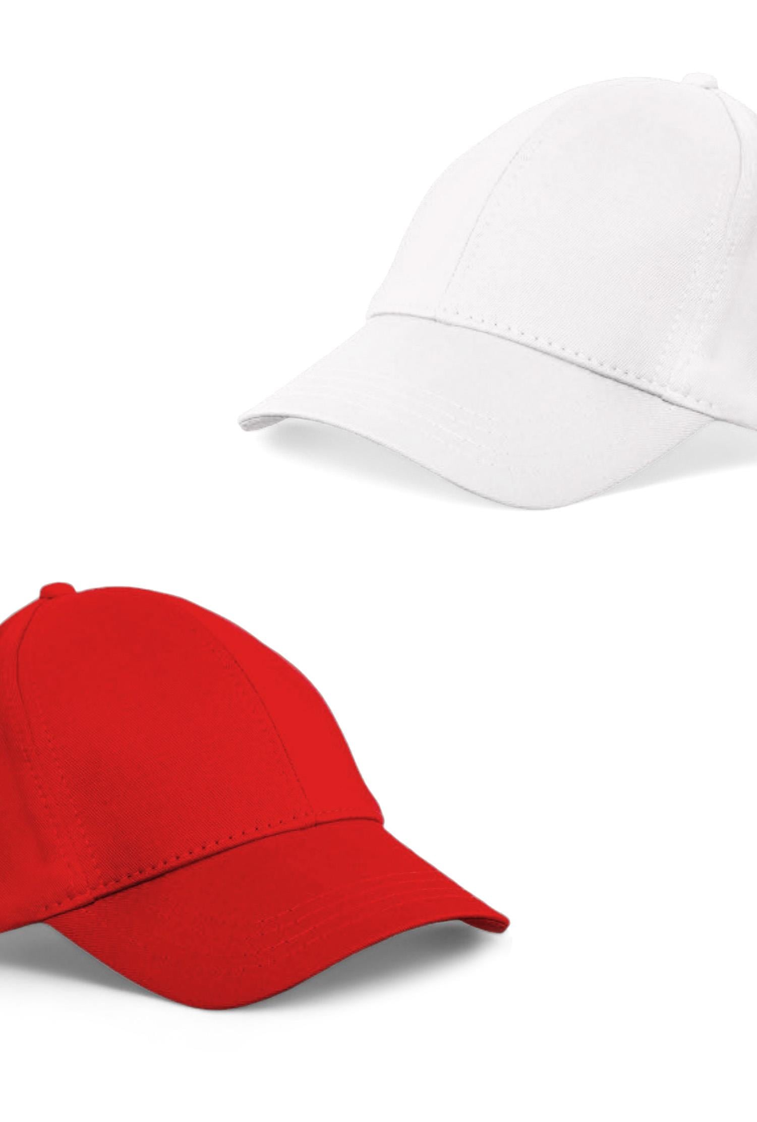 Unisex Kırmızı ve Beyaz Rengi  2'li  Beyzbol  Şapka Seti