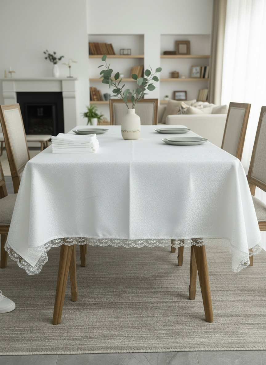 Dertsiz Masa Örtüsü 160x220 cm – Yıkanabilir, Kolay Temizlenir Masa Örtüsü-gülf
