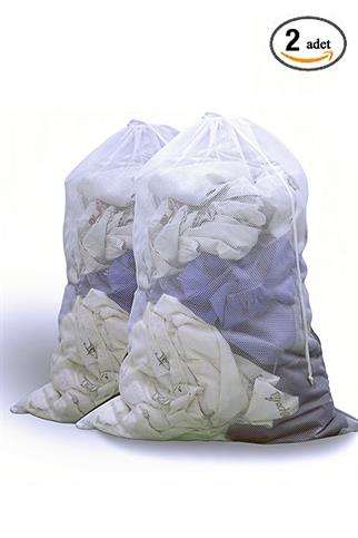 Büzgülü Çamaşır Yıkama Filesi 2'li Set – 40x60 cm Dayanıklı Koruyucu Çamaşır Torbası