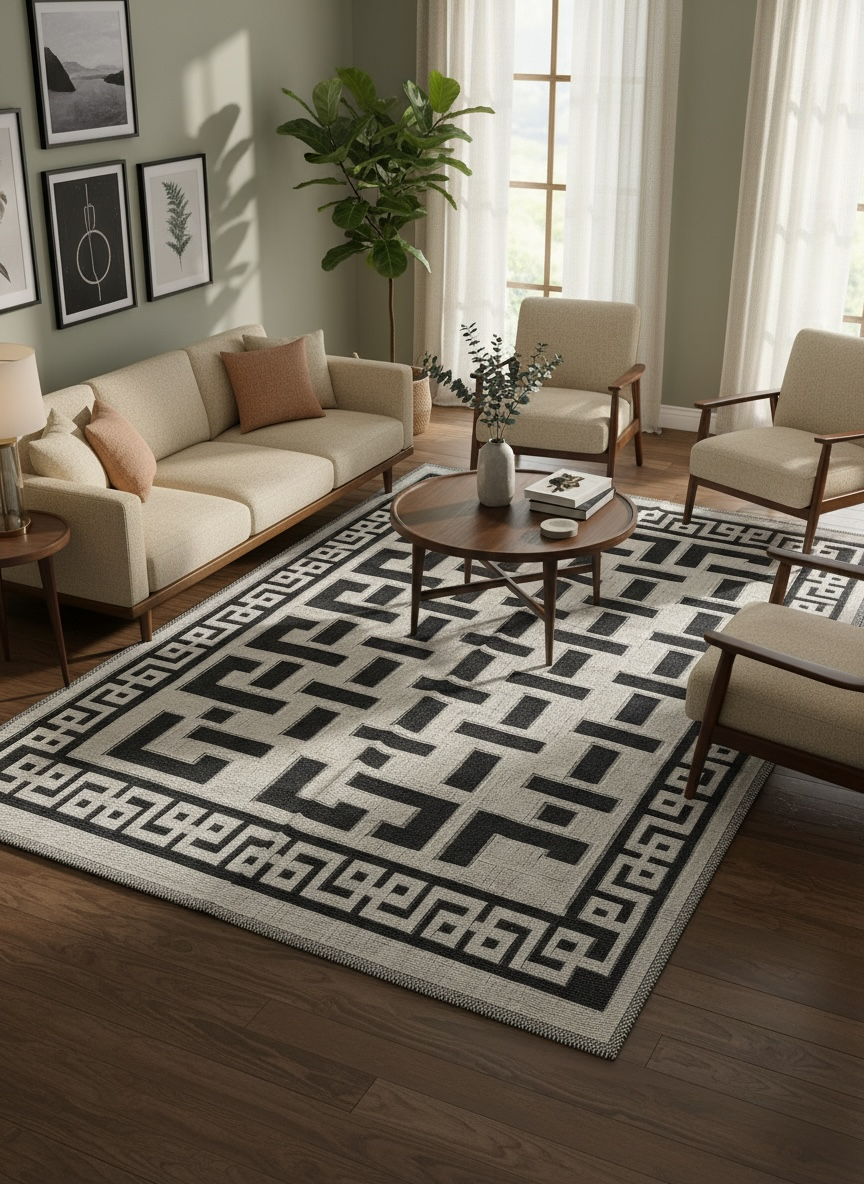 Etnik Desenli Kilim – Dekoratif Salon & Oturma Odası Halısı