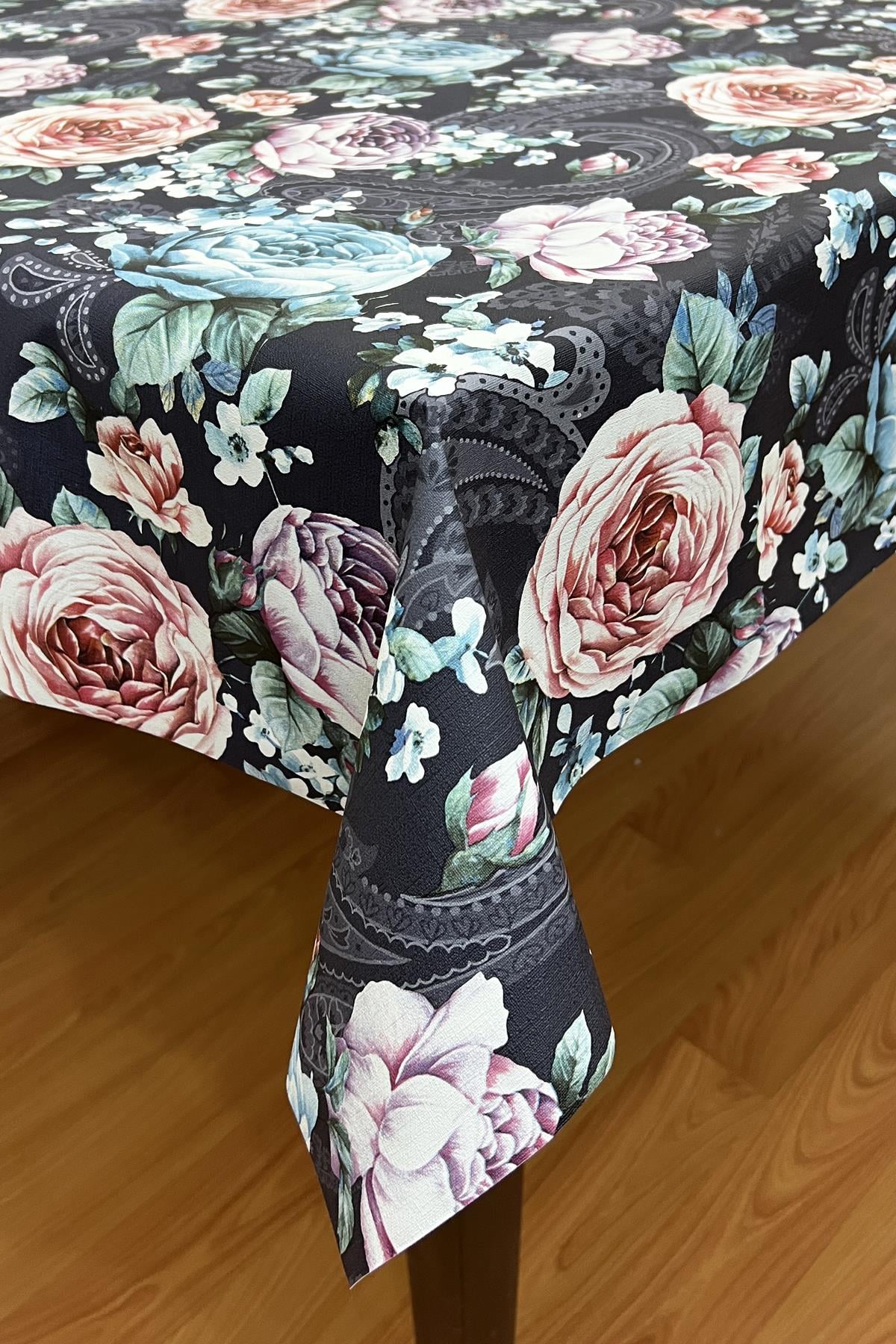 Pvc elyaf tabanlı Silinebilir Muşamba Masa Örtüsü_gül_1199-1