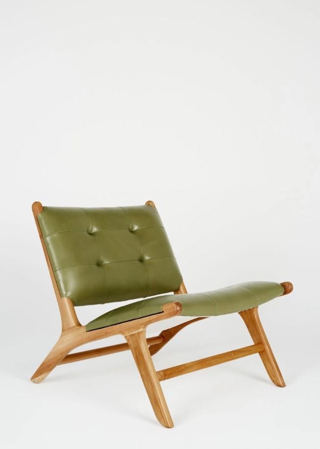 Napolyon davina gercek deri berjer- yeşil