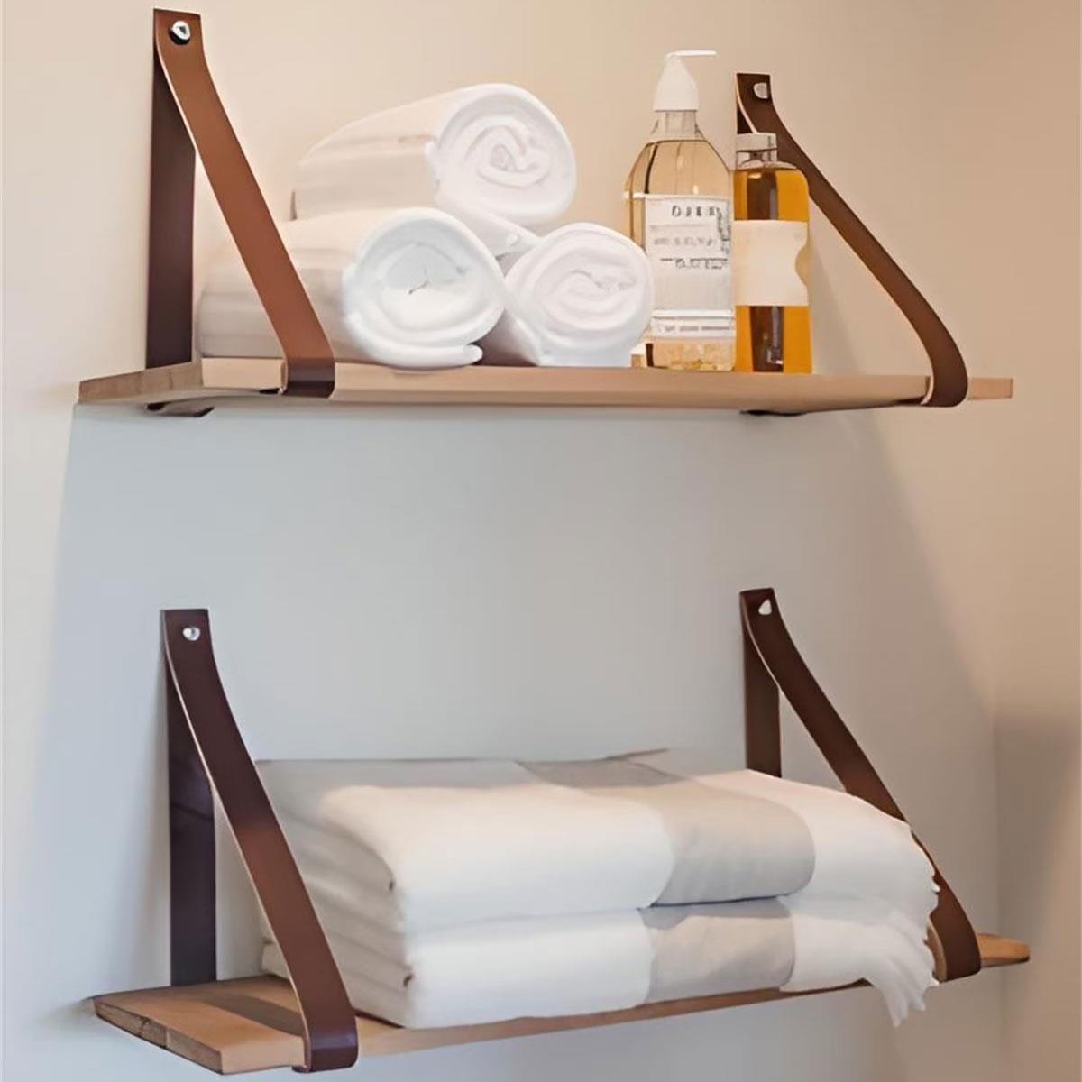 Napolyon Gerçek Deri Askılık Raf - Tekli