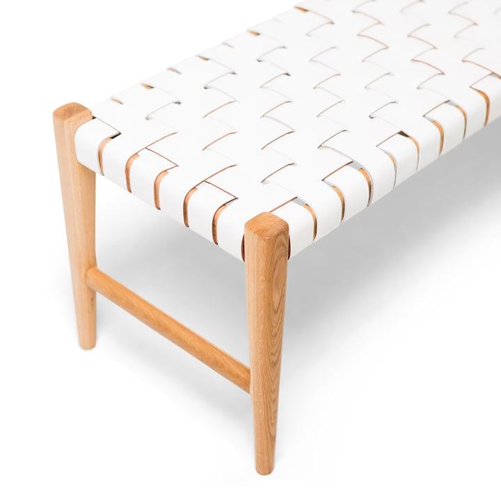 NAPOLYON GERÇEK DERİ KENT BENCH, BEYAZ