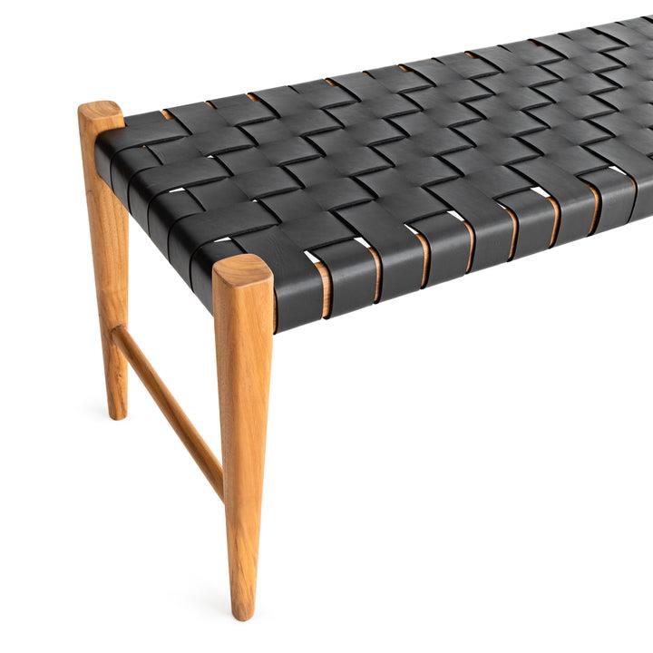 NAPOLYON GERÇEK DERİ KENT BENCH, SİYAH