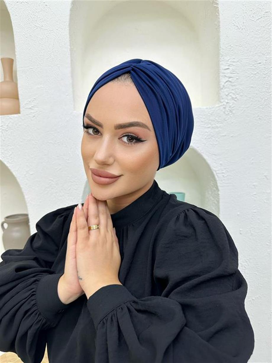 DRAPE DOLGULU BONE LACİVERT