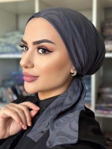 TREND ŞAL İMANNOR ( dama desen ) antrasit