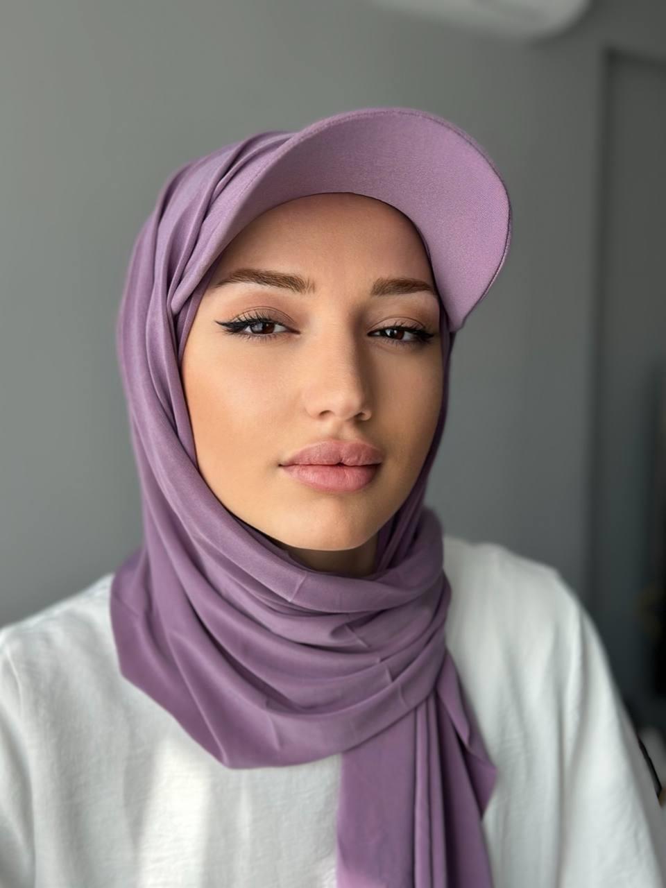 ŞAPKALI ŞAL KOYU LİLA