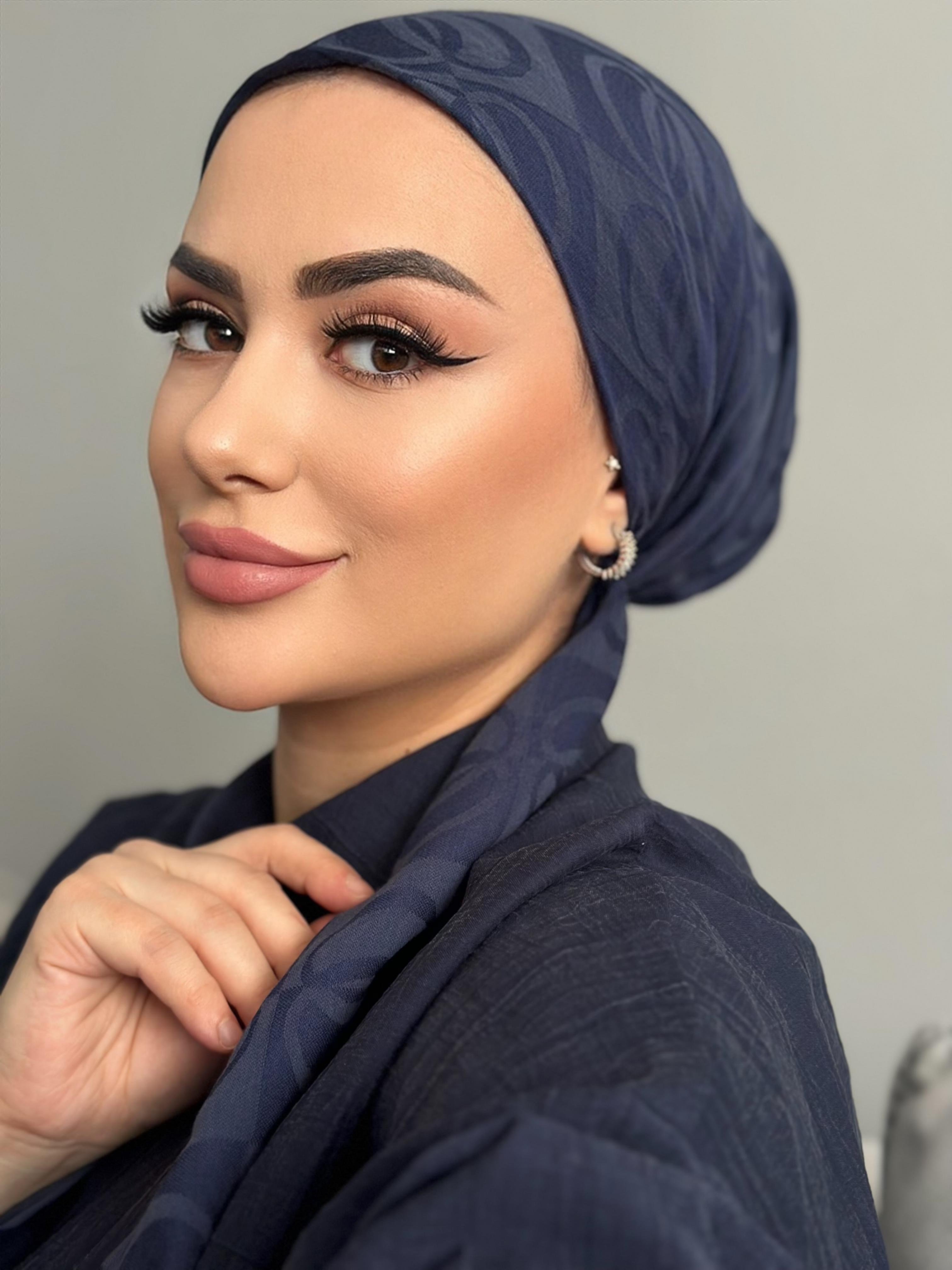 TREND ŞAL İMANNOR ( dama desen ) lacivert