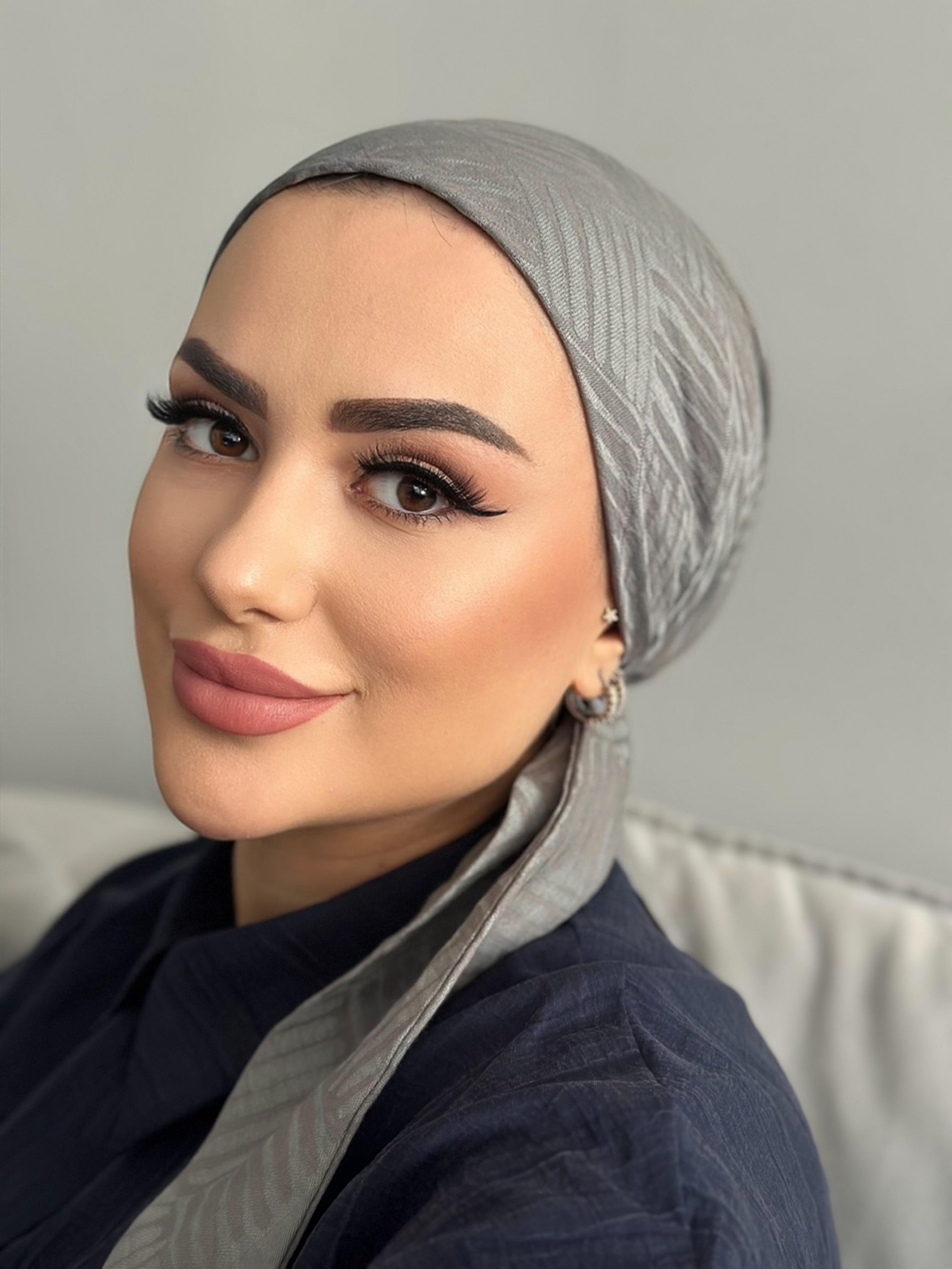 TREND ŞAL İMANNOR ( kare desen ) Gri