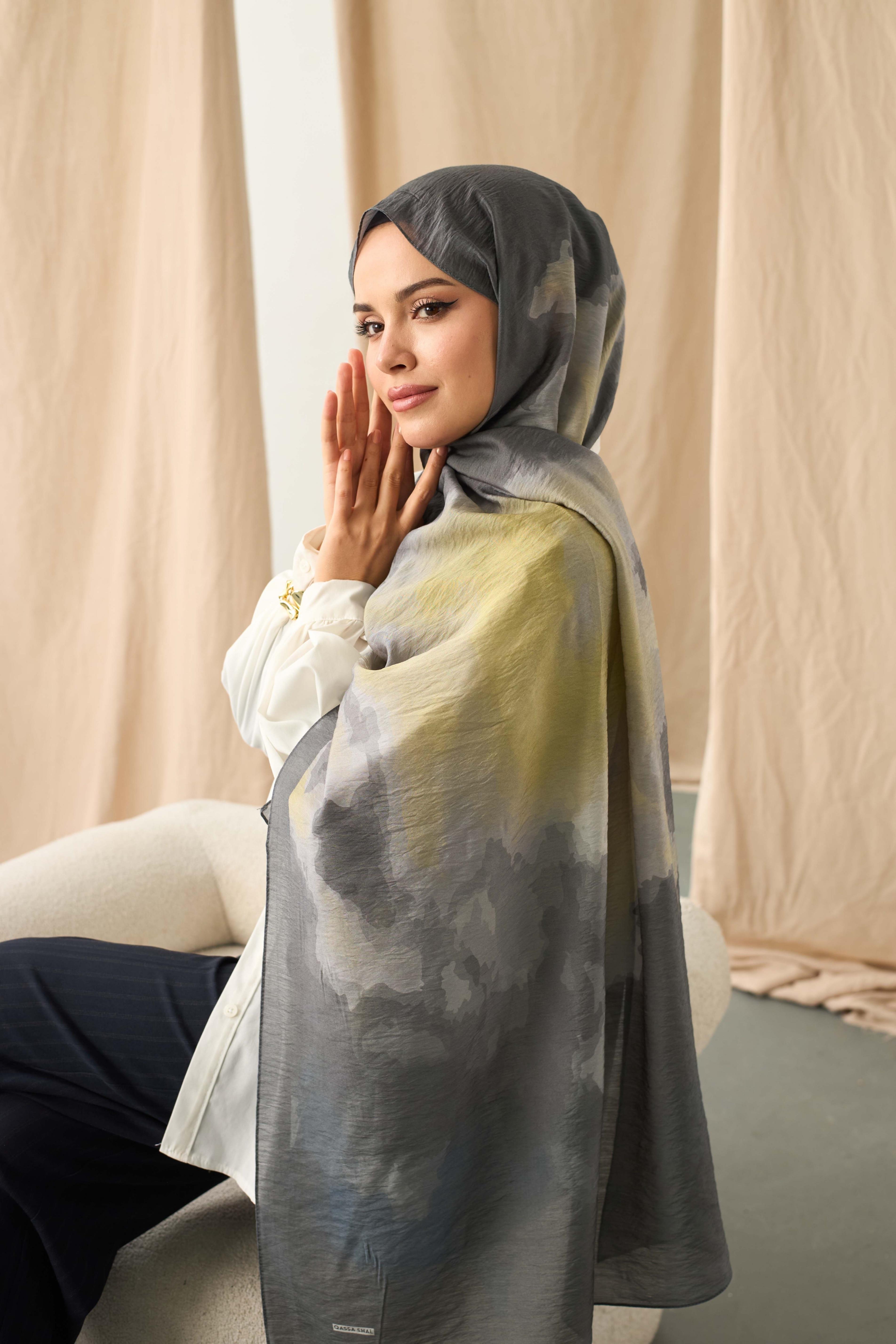 MODAL ŞAL GRİ SULUBOYA