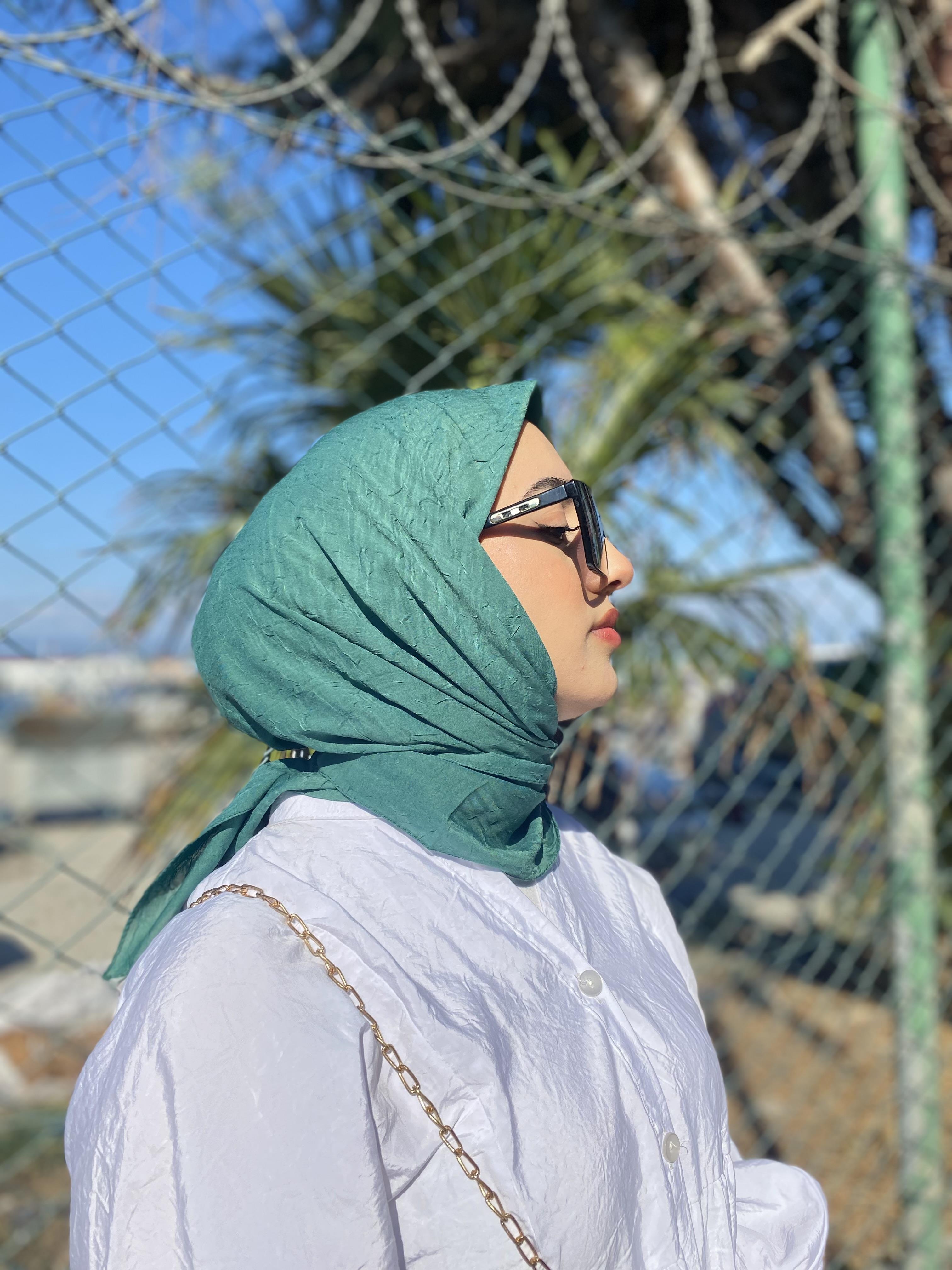 Bambu kraş eşarp çam yeşili