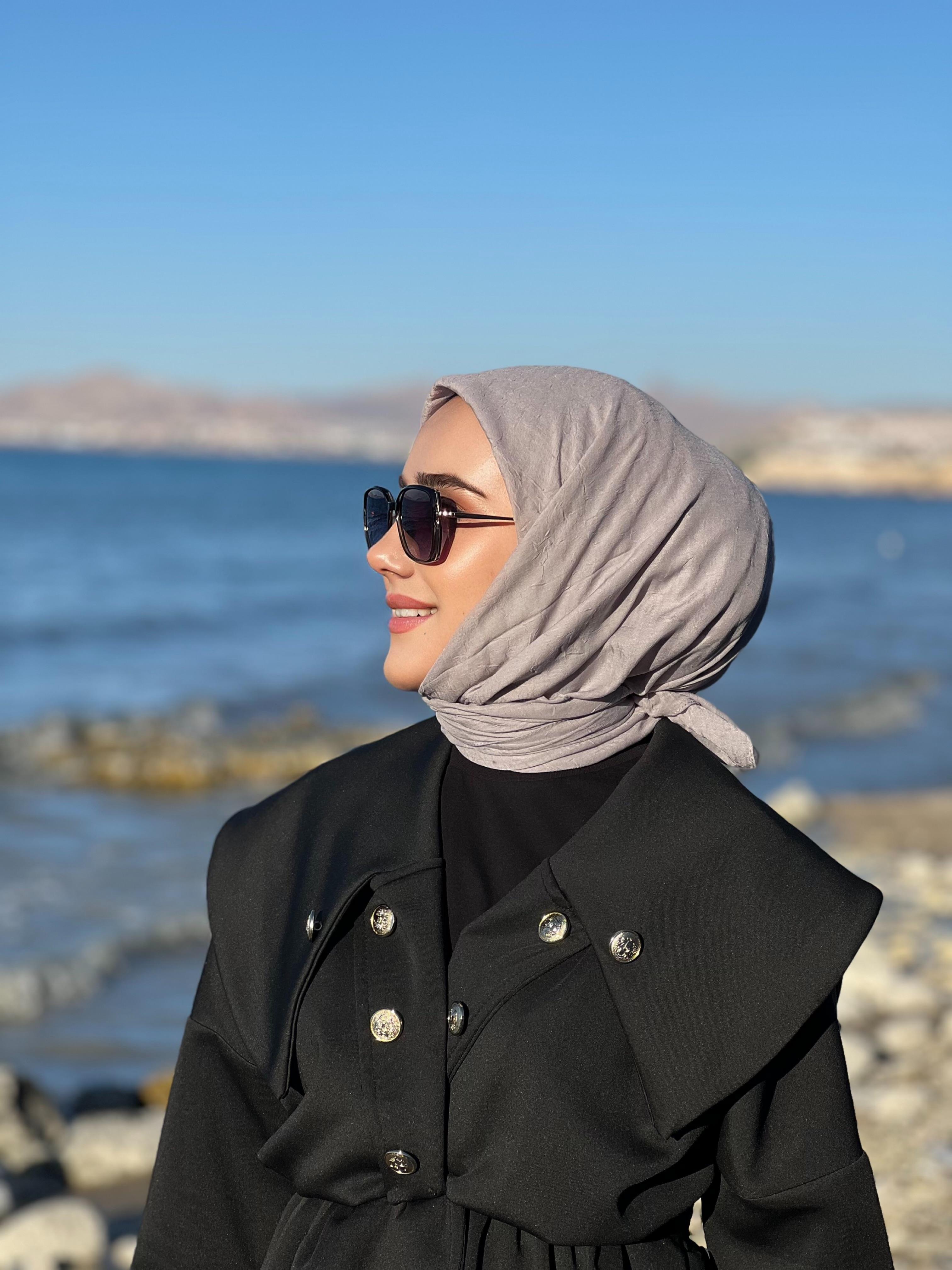 BAMBU KRAŞ EŞARP GÜMÜŞ GRİ