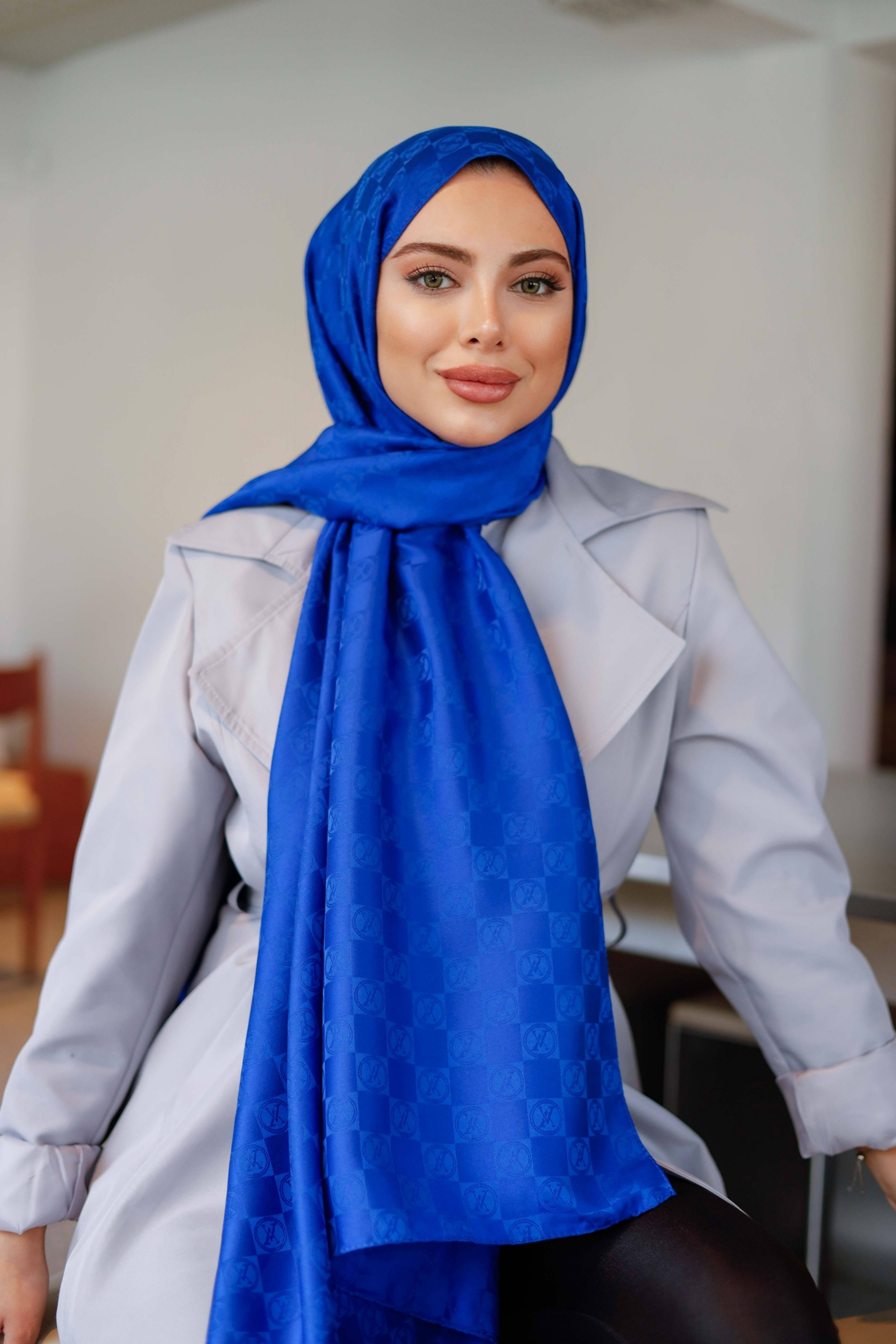 DAMA DESEN SAKS MAVİ