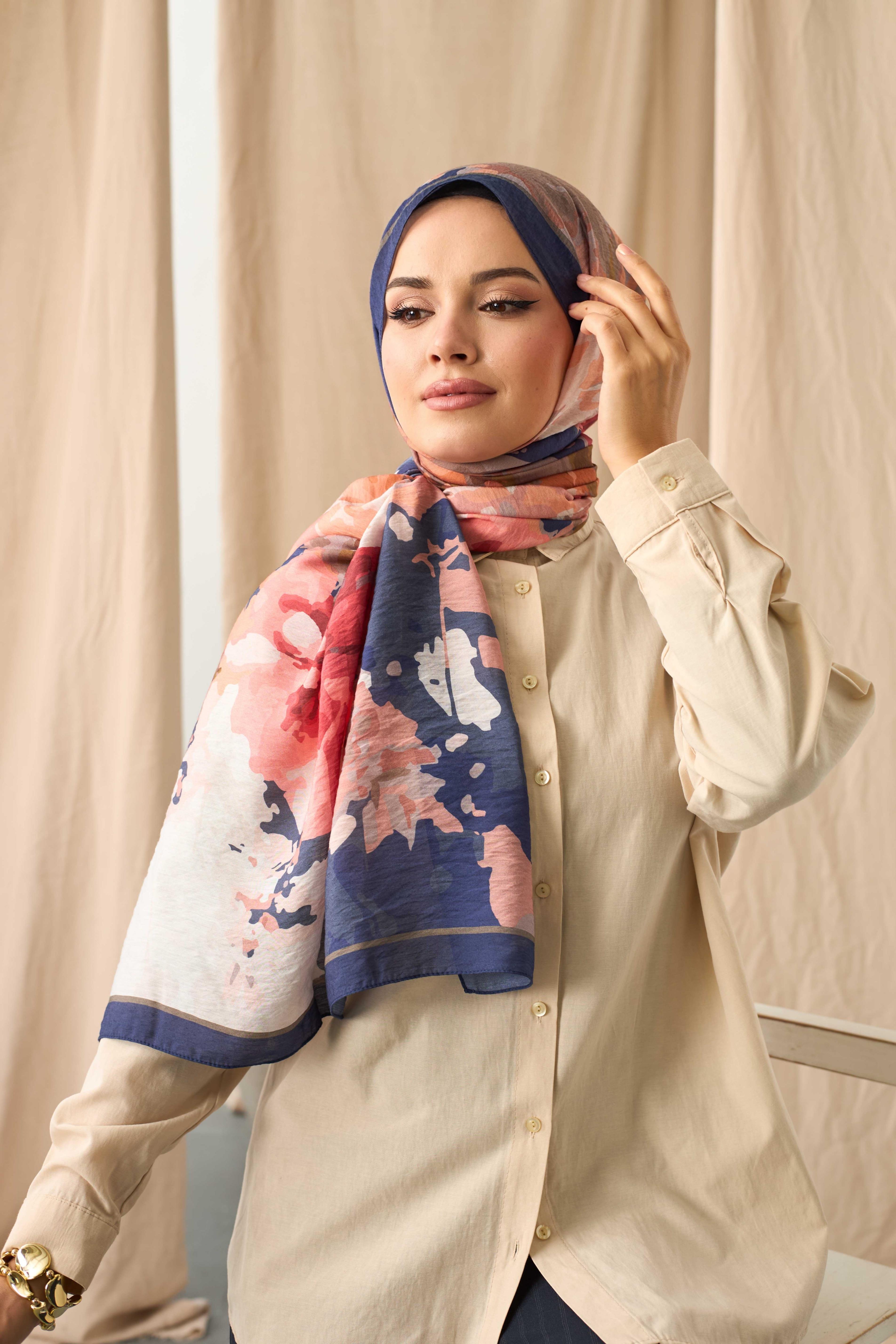 DESENLİ MODAL ŞAL LACİ/MERCAN/