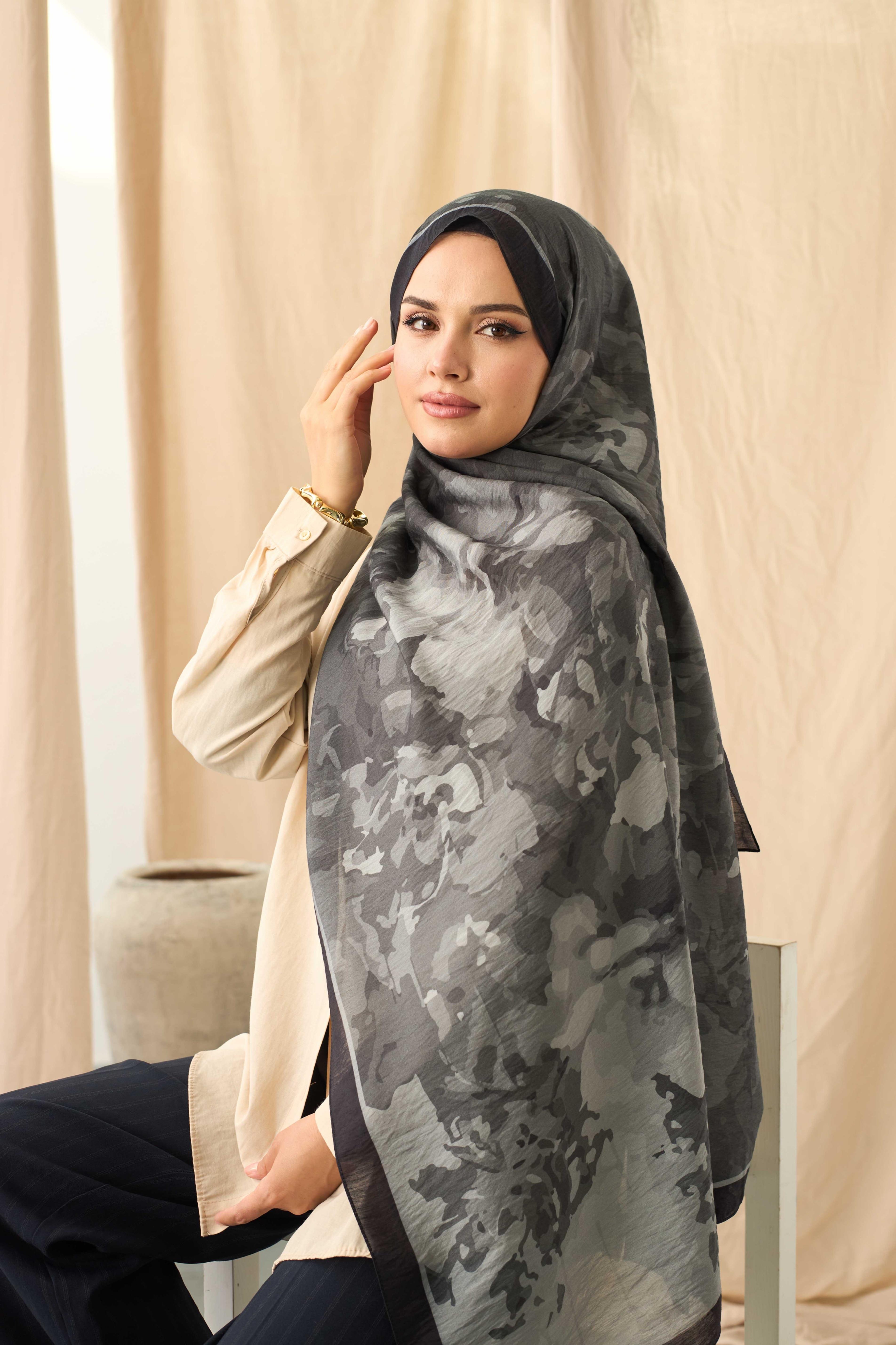 DESENLİ MODAL ŞAL SİYAH