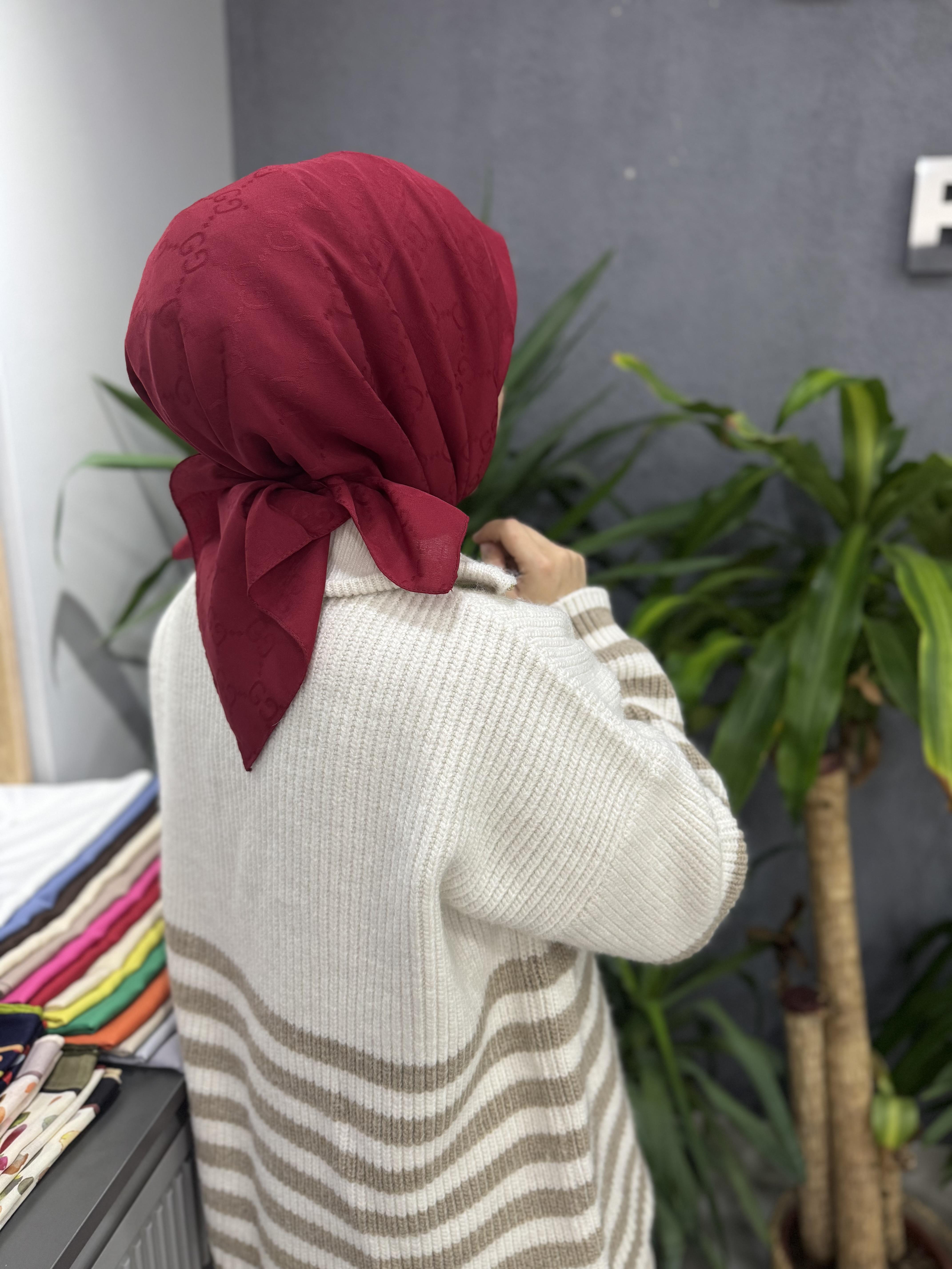 G DESEN EŞARP BORDO