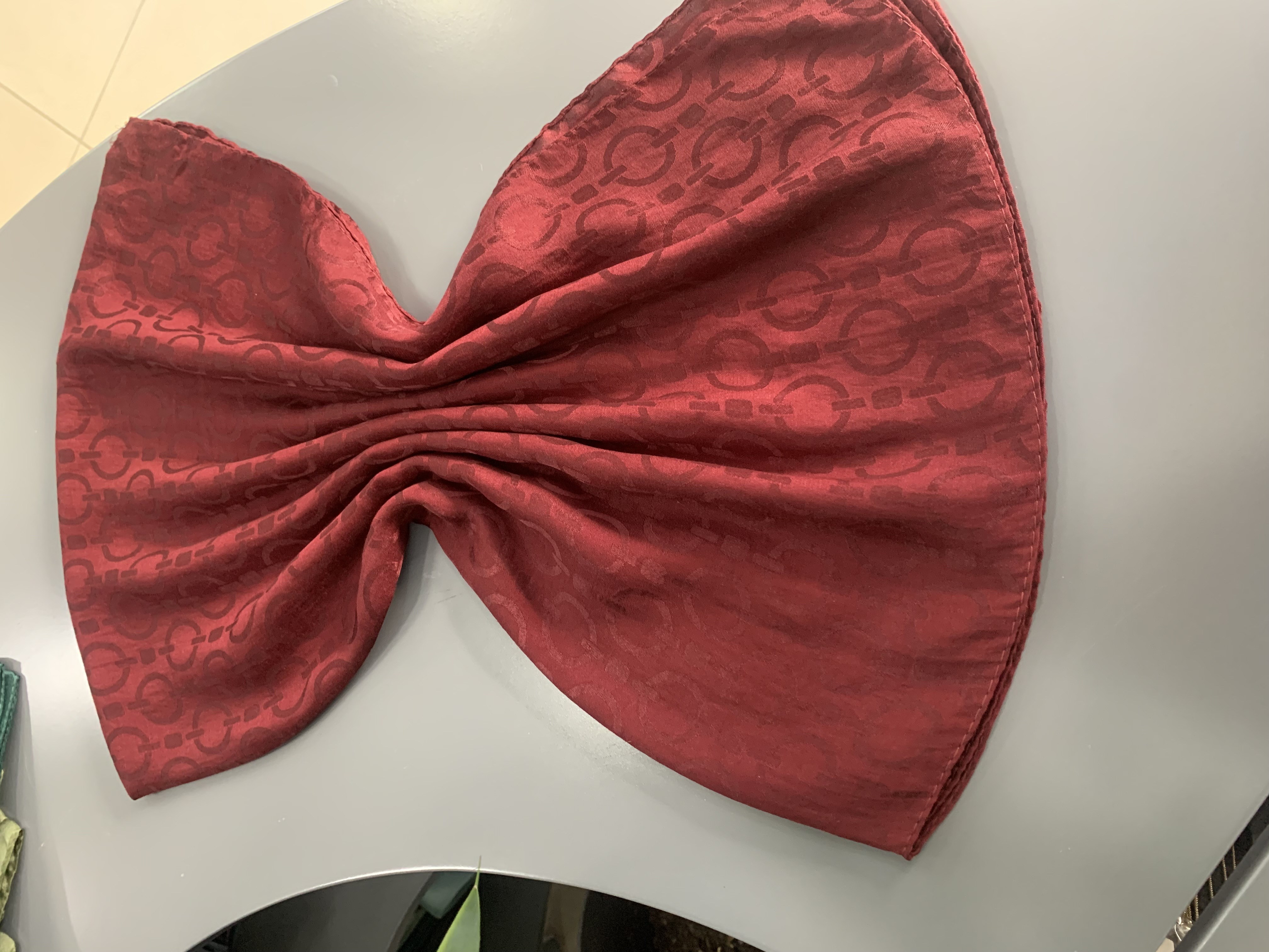 ZİNCİR DESEN BORDO ŞAL