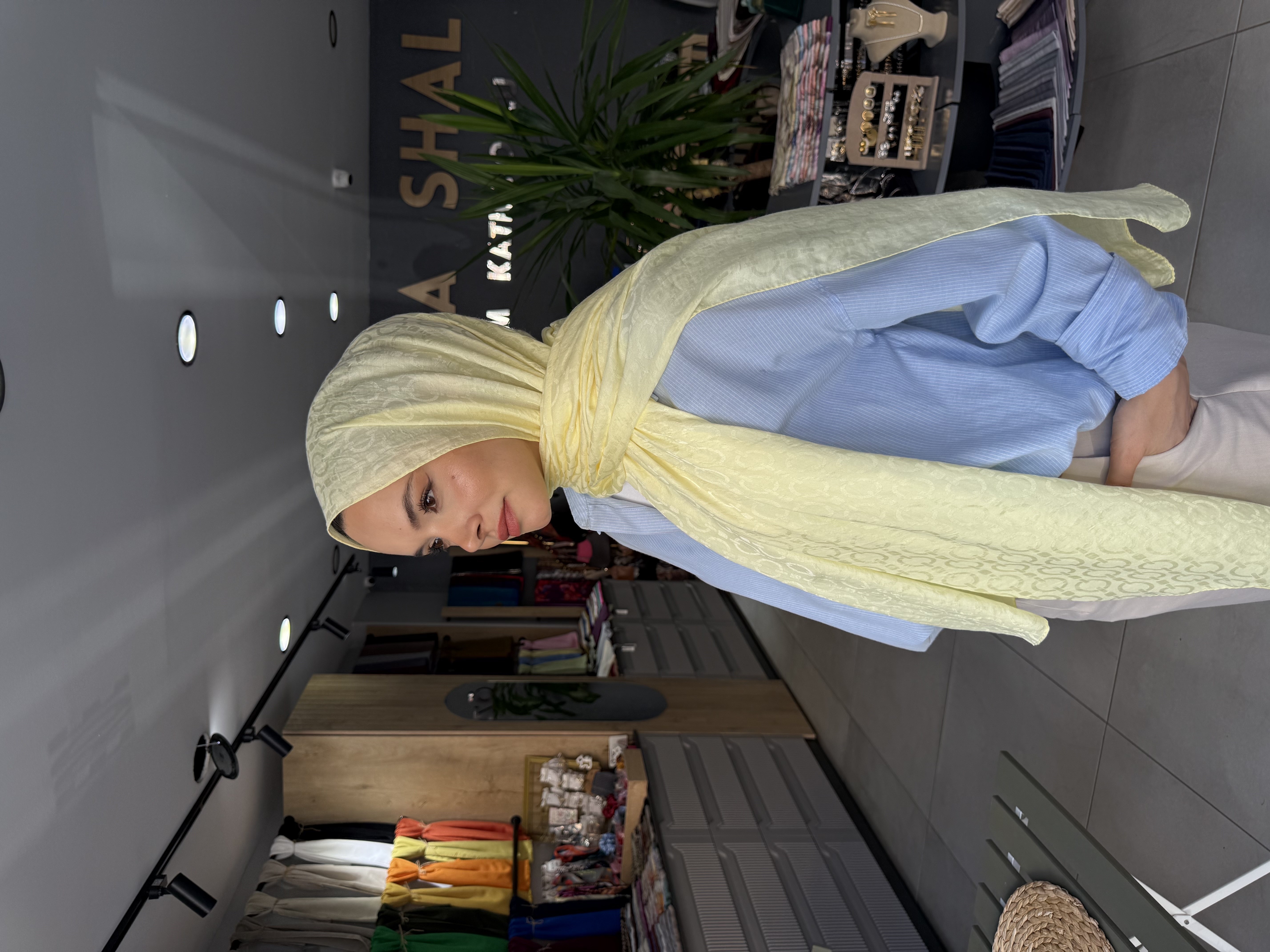 ZİNCİR DESEN TEREYAĞ SARISI ŞAL