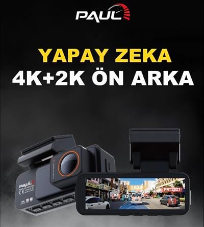 PAUL LENS 4K Araç Kamerası Ön Arka Plaka Okuma, Hız Göstergesi, Gps Harita, ADAS, 5G Wi-Fi,  