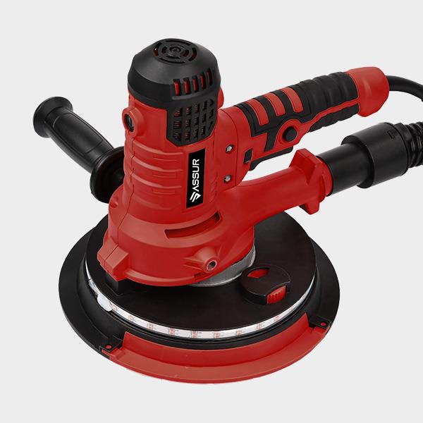 ASSUR 360'Ledli Pro Alçıpan Zımpara Makinası Toz Emmeli Kırmızı