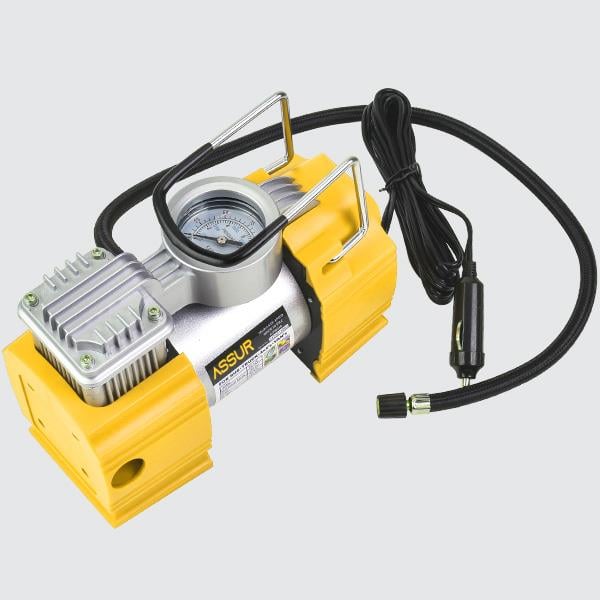 ASSUR 12v Çakmaklık Girişli 150 psi Mini Hava Kompresörü Sarı