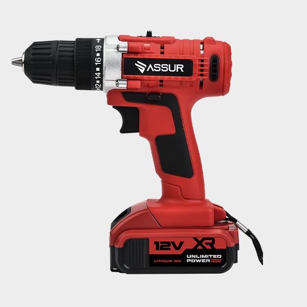 ASSUR Plastic Chuck Cordless Drill Red