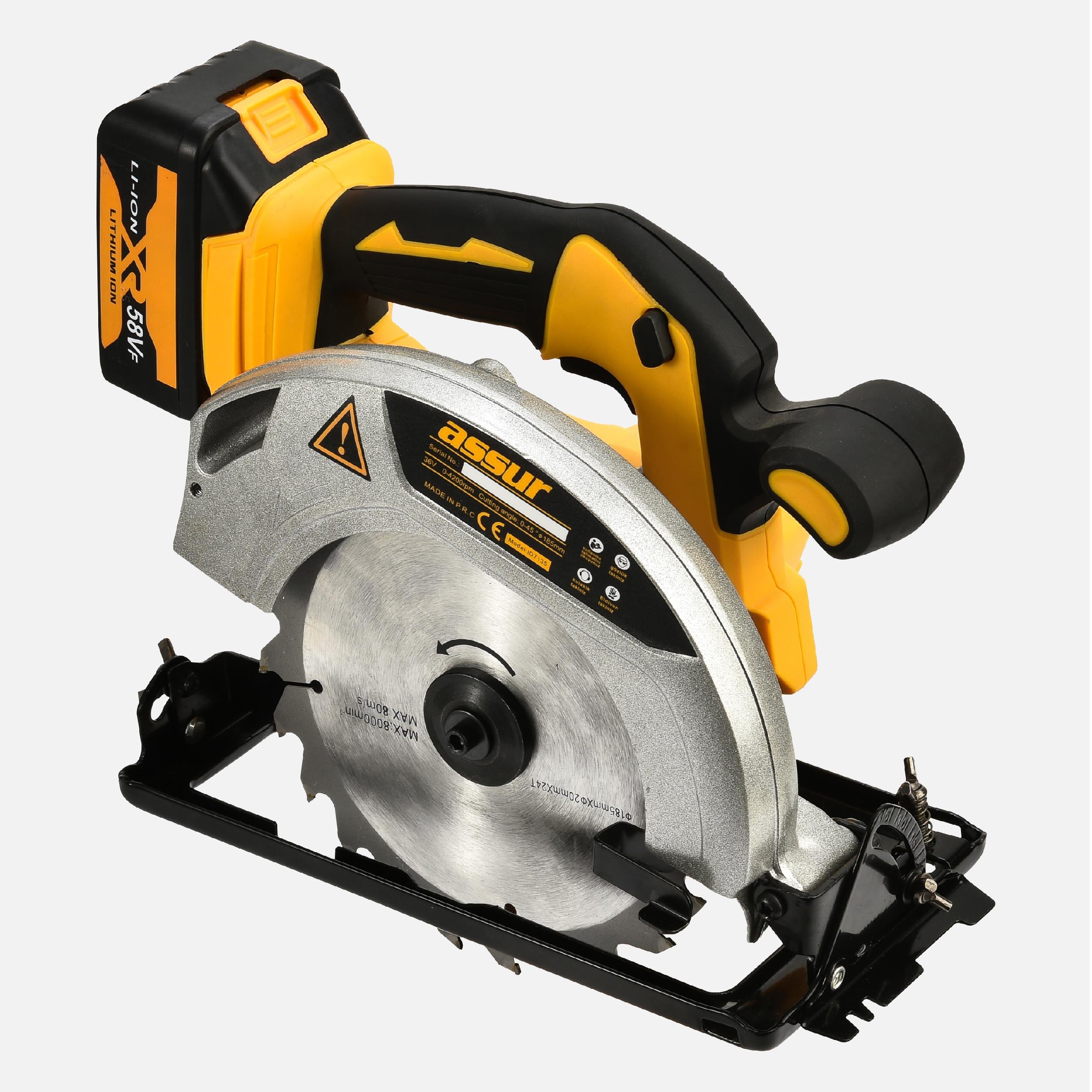  ASSUR Cordless Chipboard Cutting Saw Yellow