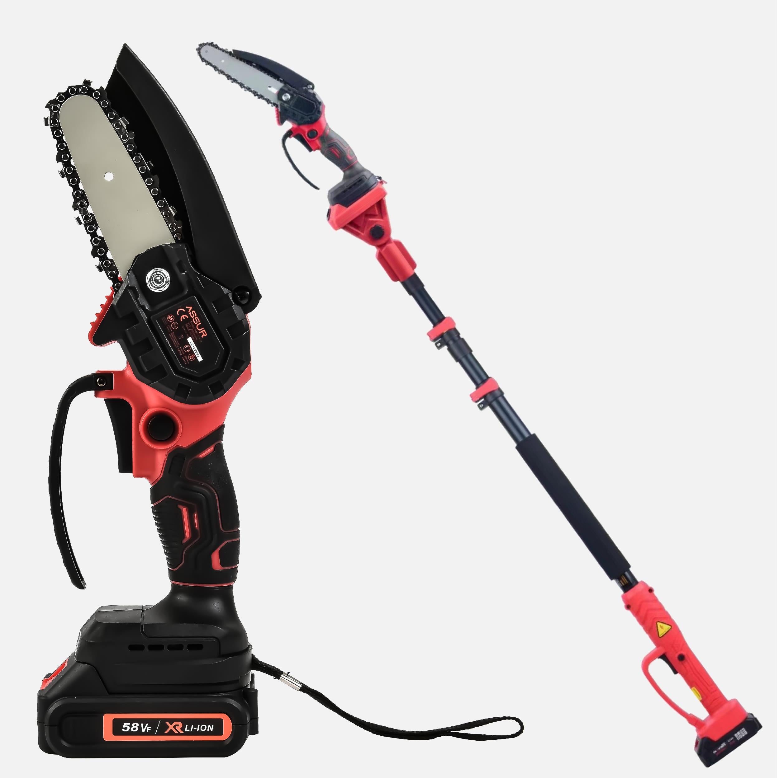 ASSUR Telescopic Cordless Pruning Saw Double Machete Red