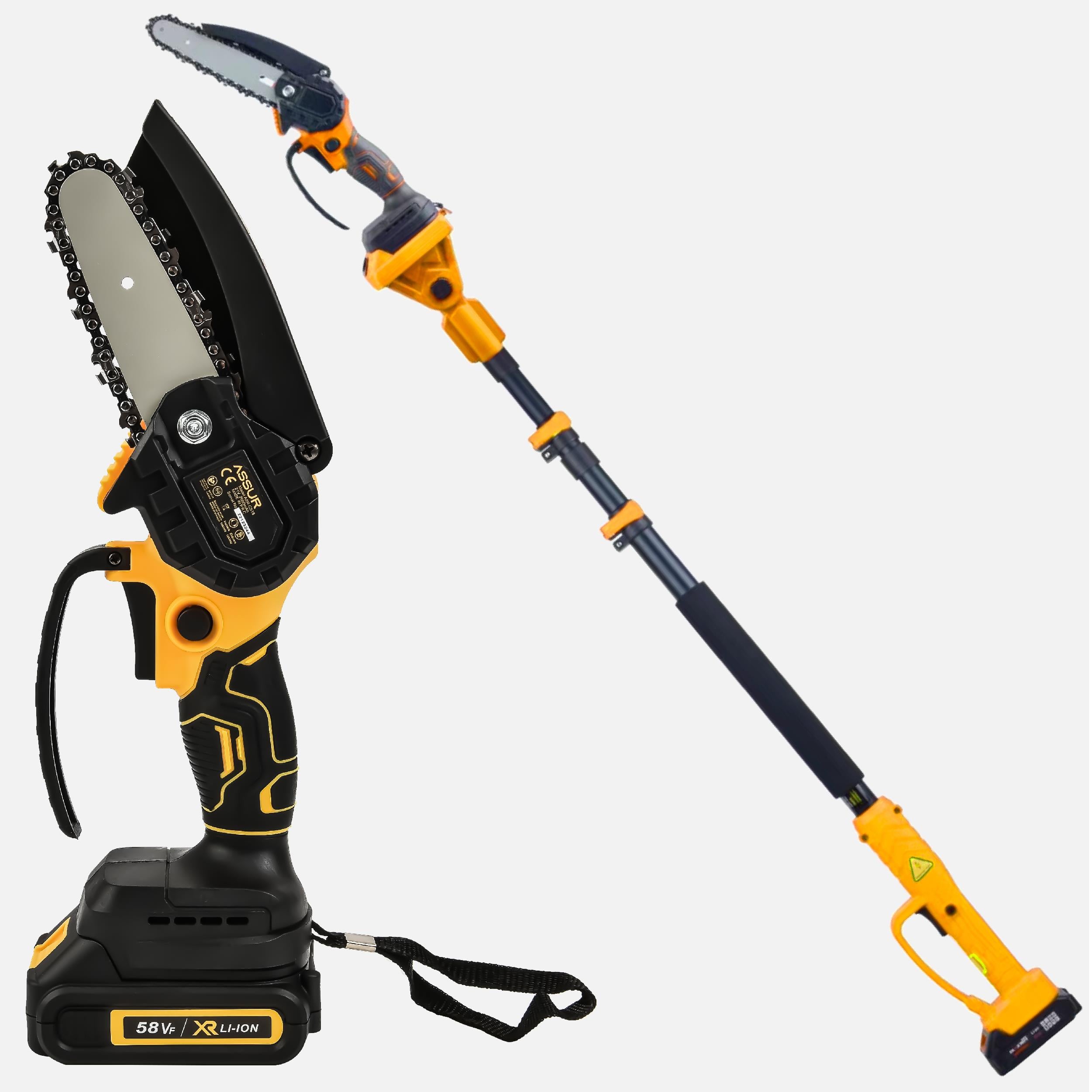 ASSUR Telescopic Cordless Pruning Saw Double Machete Yellow