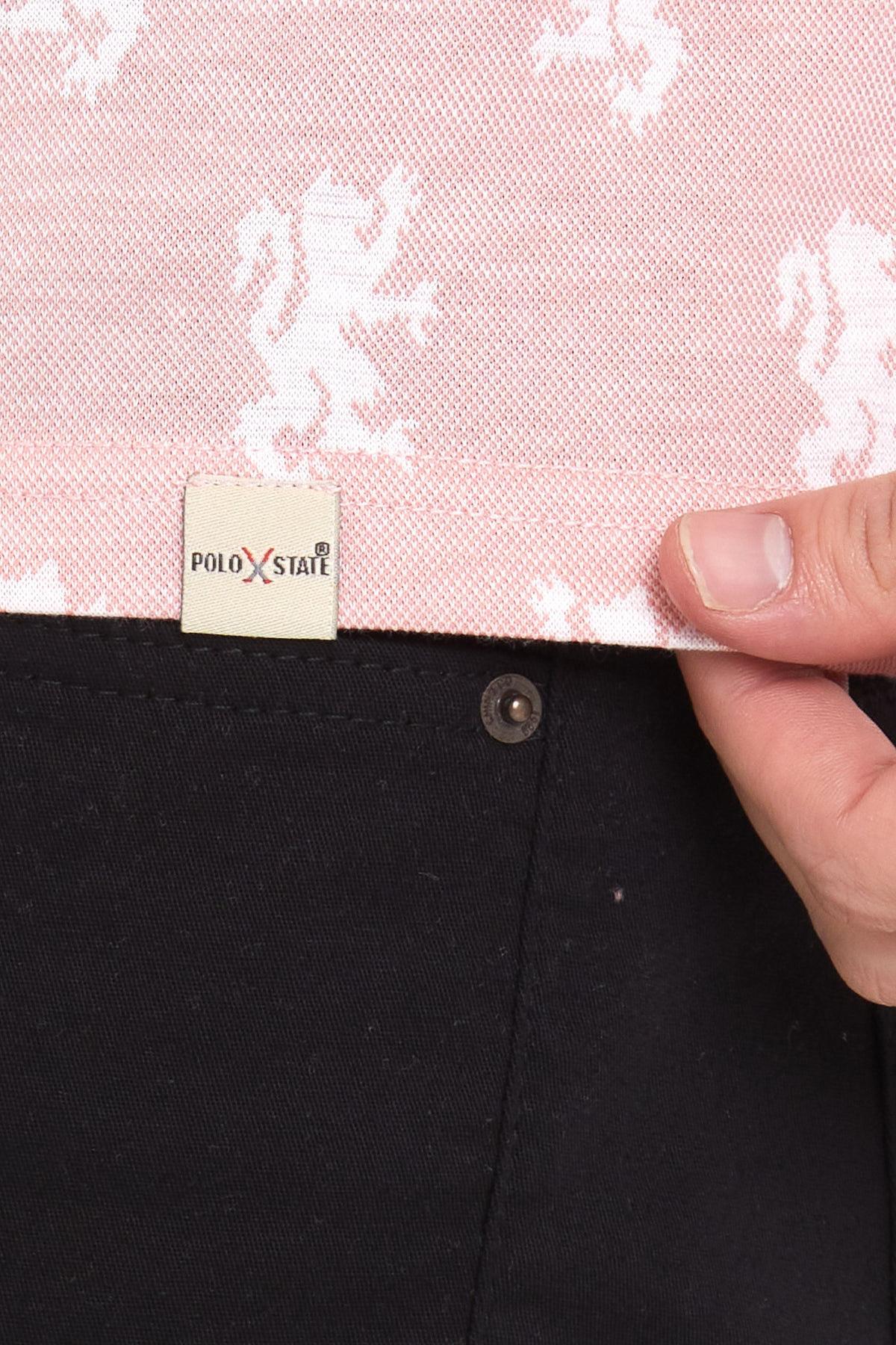 Erkek Jakarlı Basic T-shirt Pembe