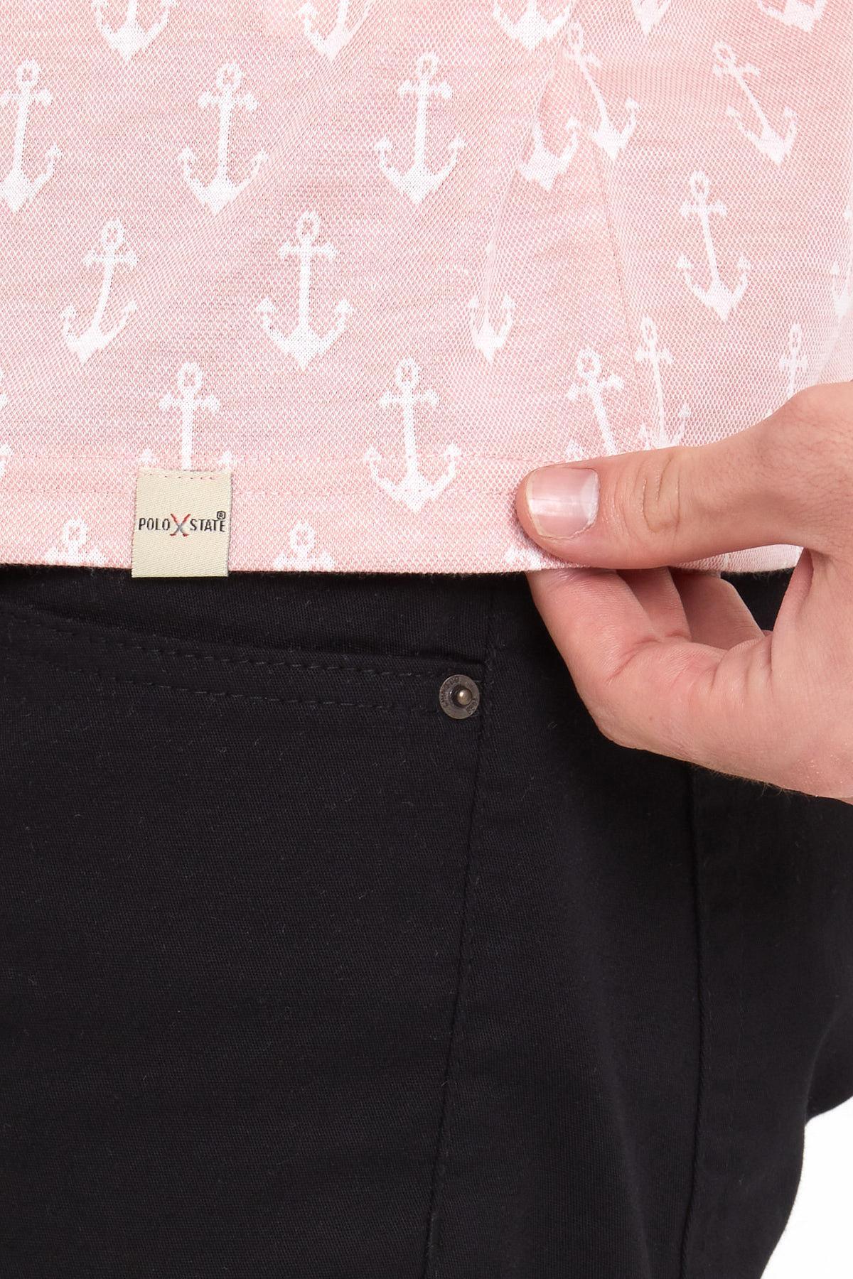 Erkek Jakarlı Basic T-shirt Pembe
