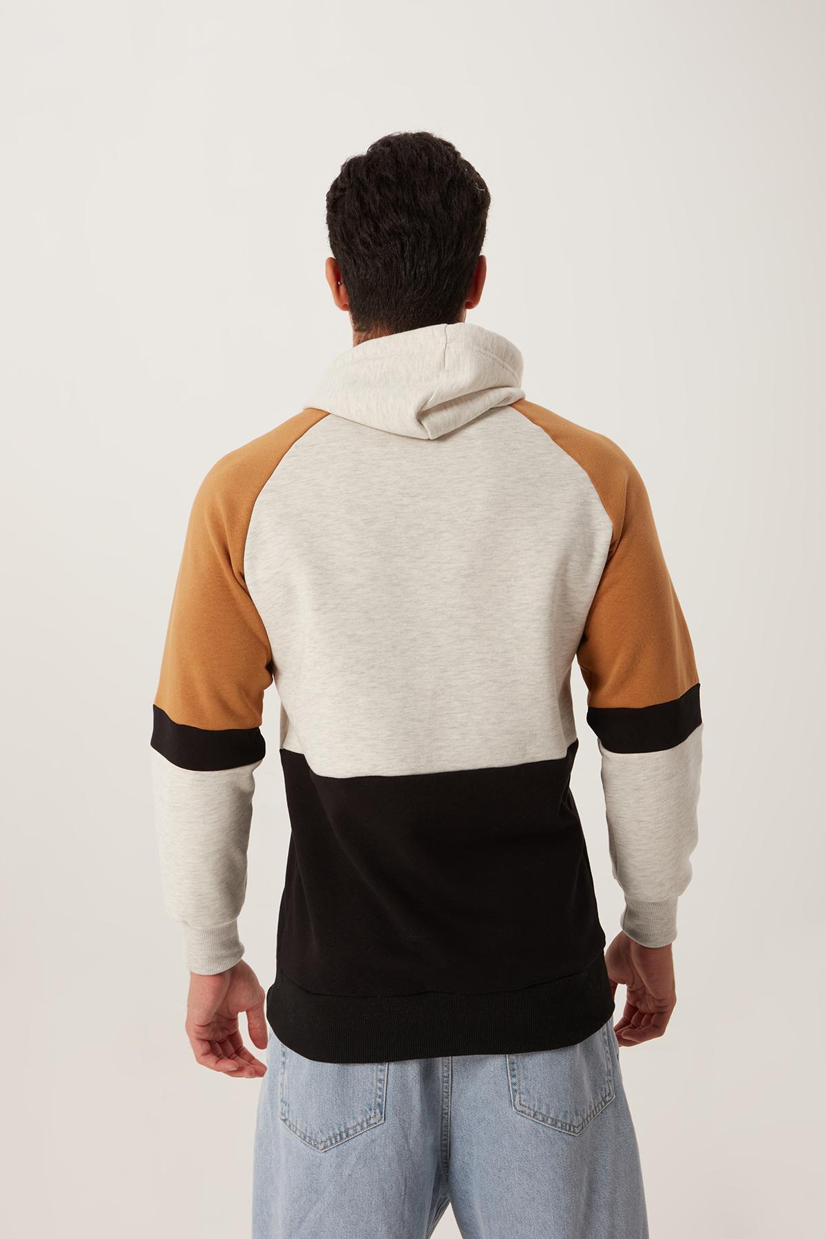 Erkek 3 İplik Pamuklu İçi Polarlı 3 Renkli Oversize Baskılı Kapüşonlu Gri Sweatshirt Erkek 3 İplik Pamuklu İçi Polarlı 3 Renkli Oversize Baskılı Kapüşonlu Gri Sweatshirt