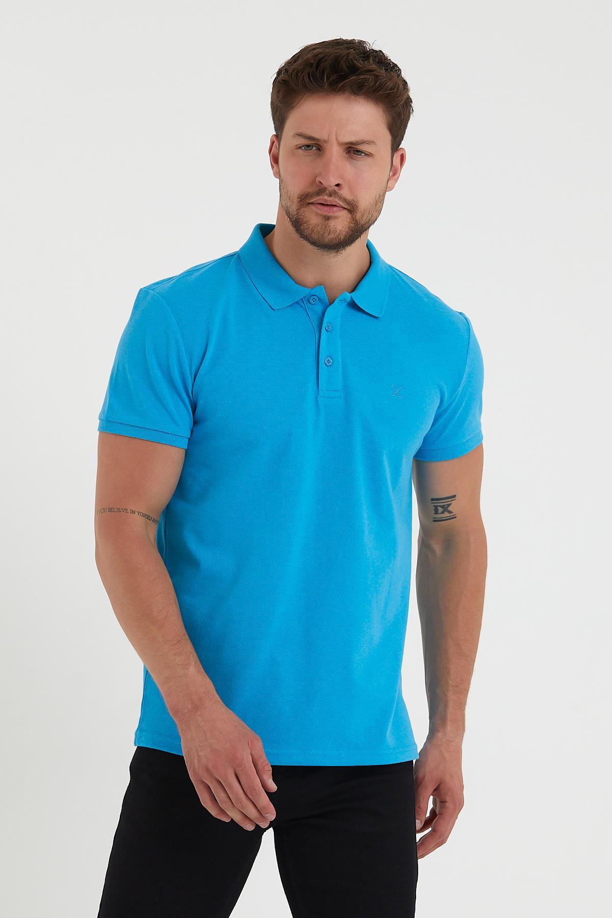 Erkek Regular Fit Polo Yaka 5li T-shirt  Çok Renkli