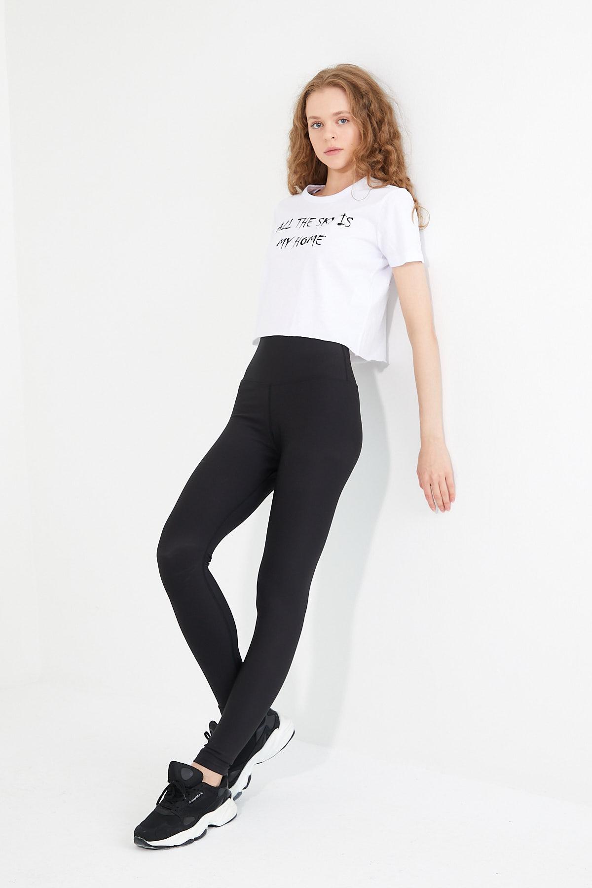 Kadın Baskılı T-shirt Beyaz
