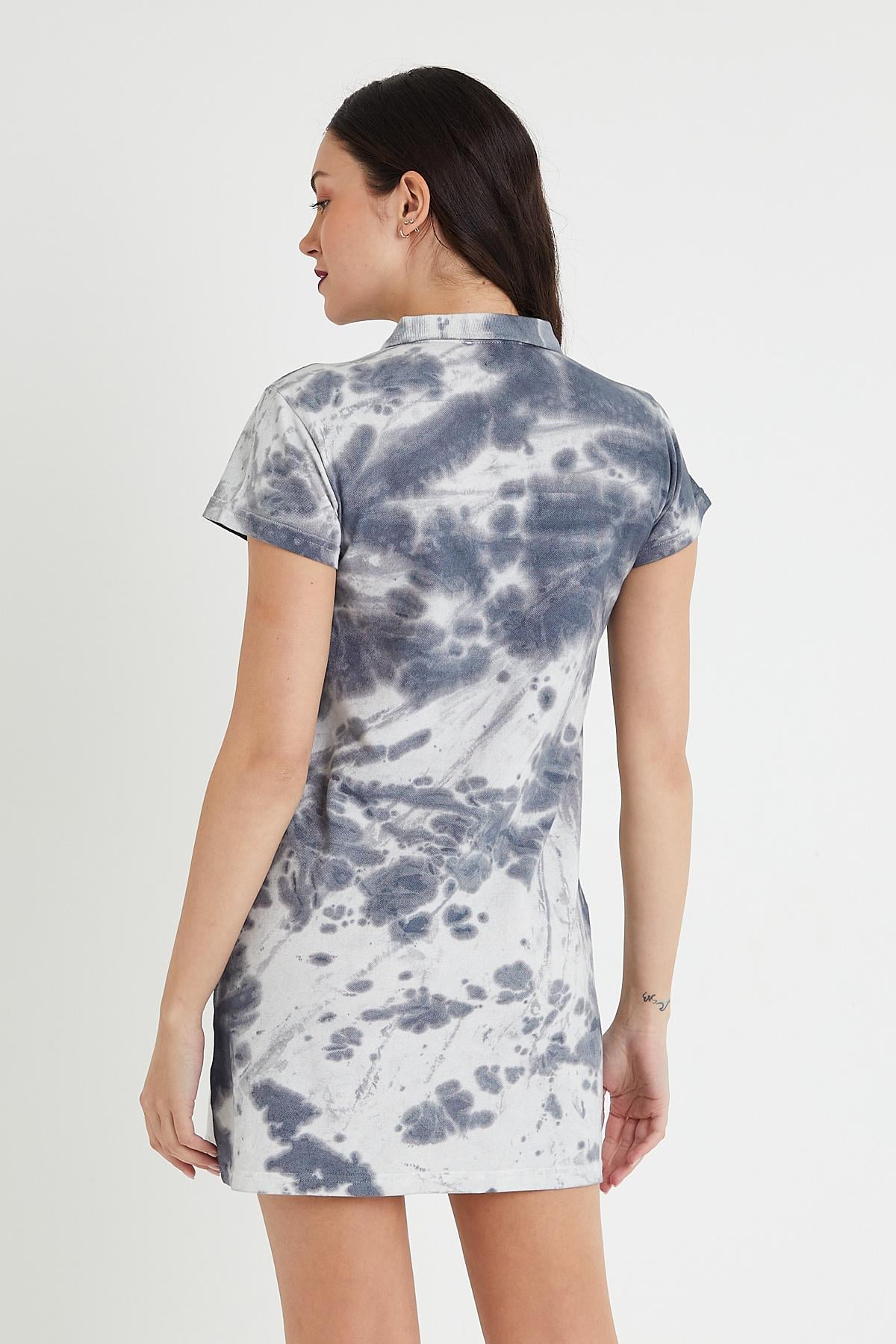 Kadın Batik Yıkamalı Elbise  Siyah