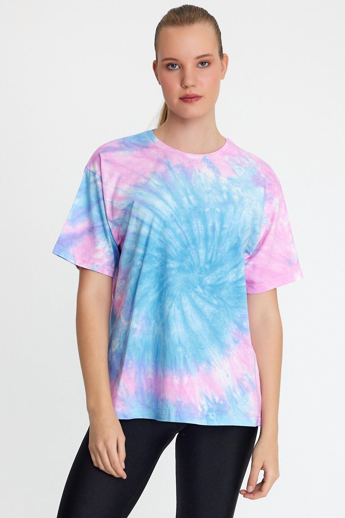 Kadın Batik Yıkamalı Oversize Mavi