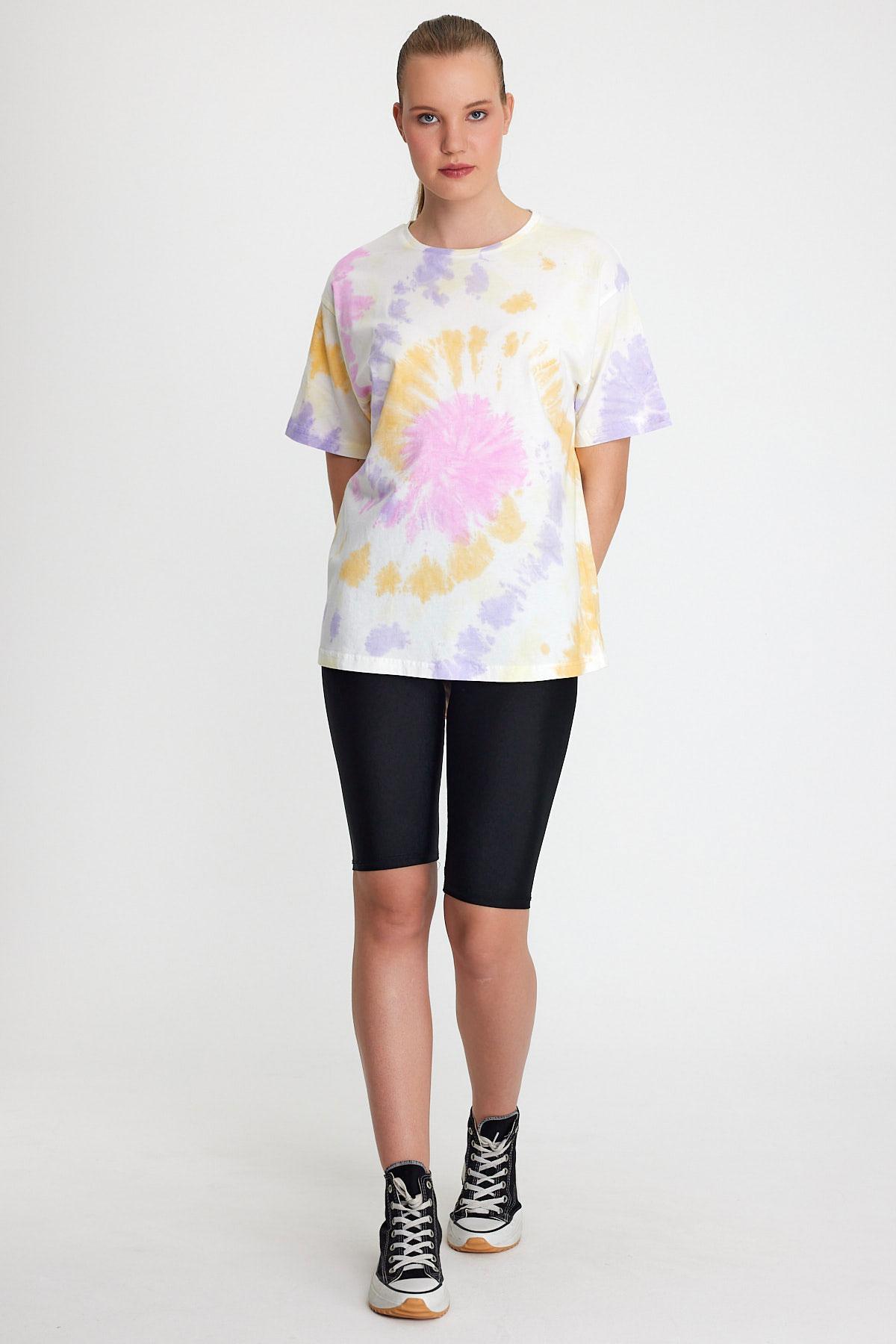 Kadın Batik Yıkamalı Oversize Pembe