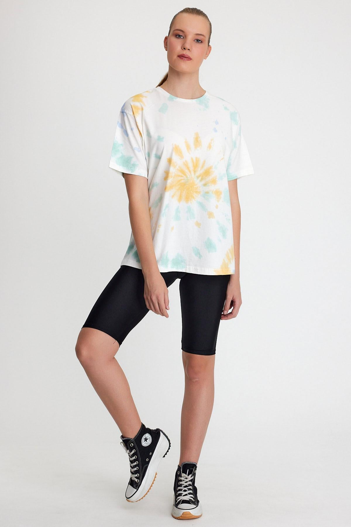 Kadın Batik Yıkamalı Oversize Yeşil