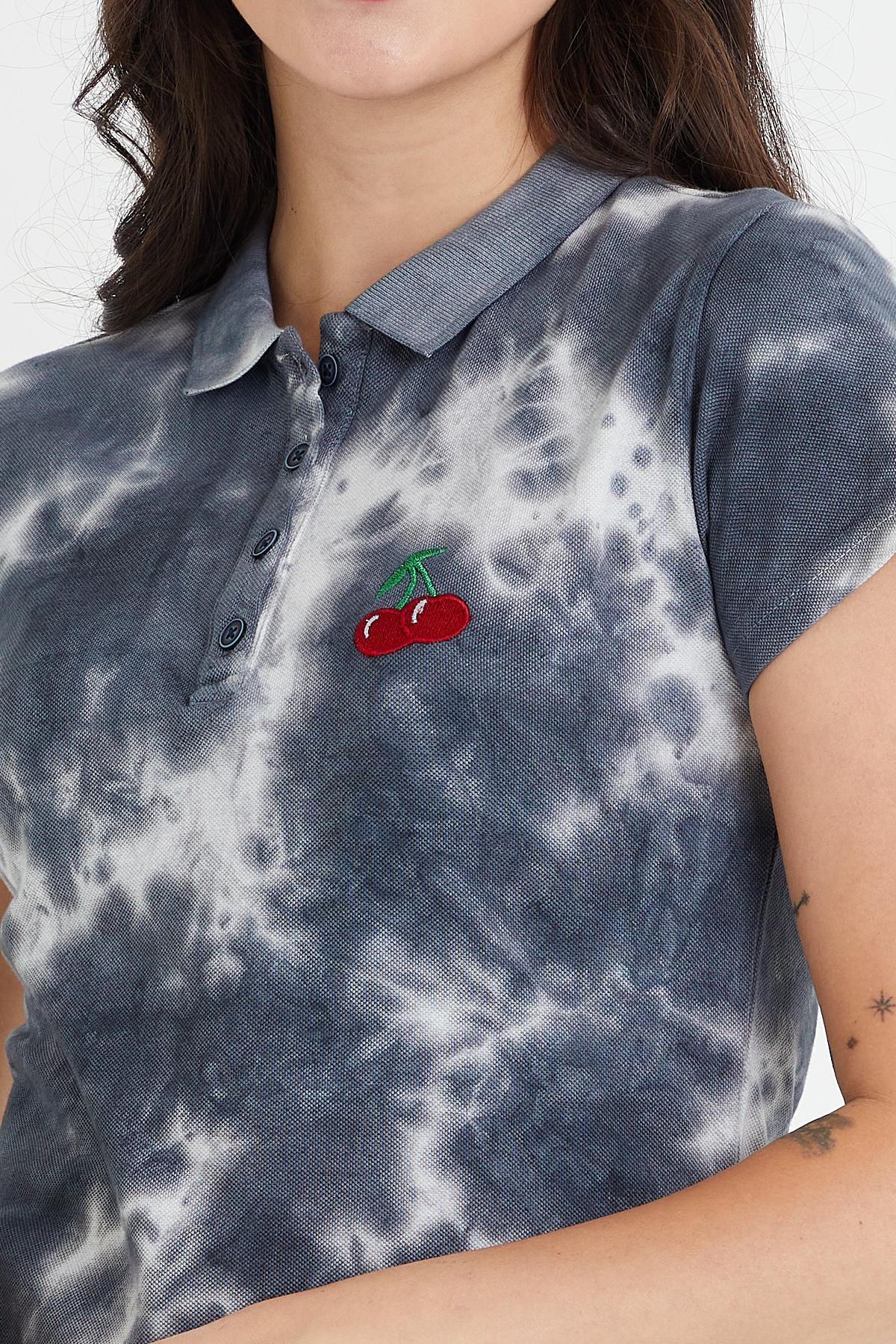 Kadın Batik Yıkamalı t-shirt  Siyah