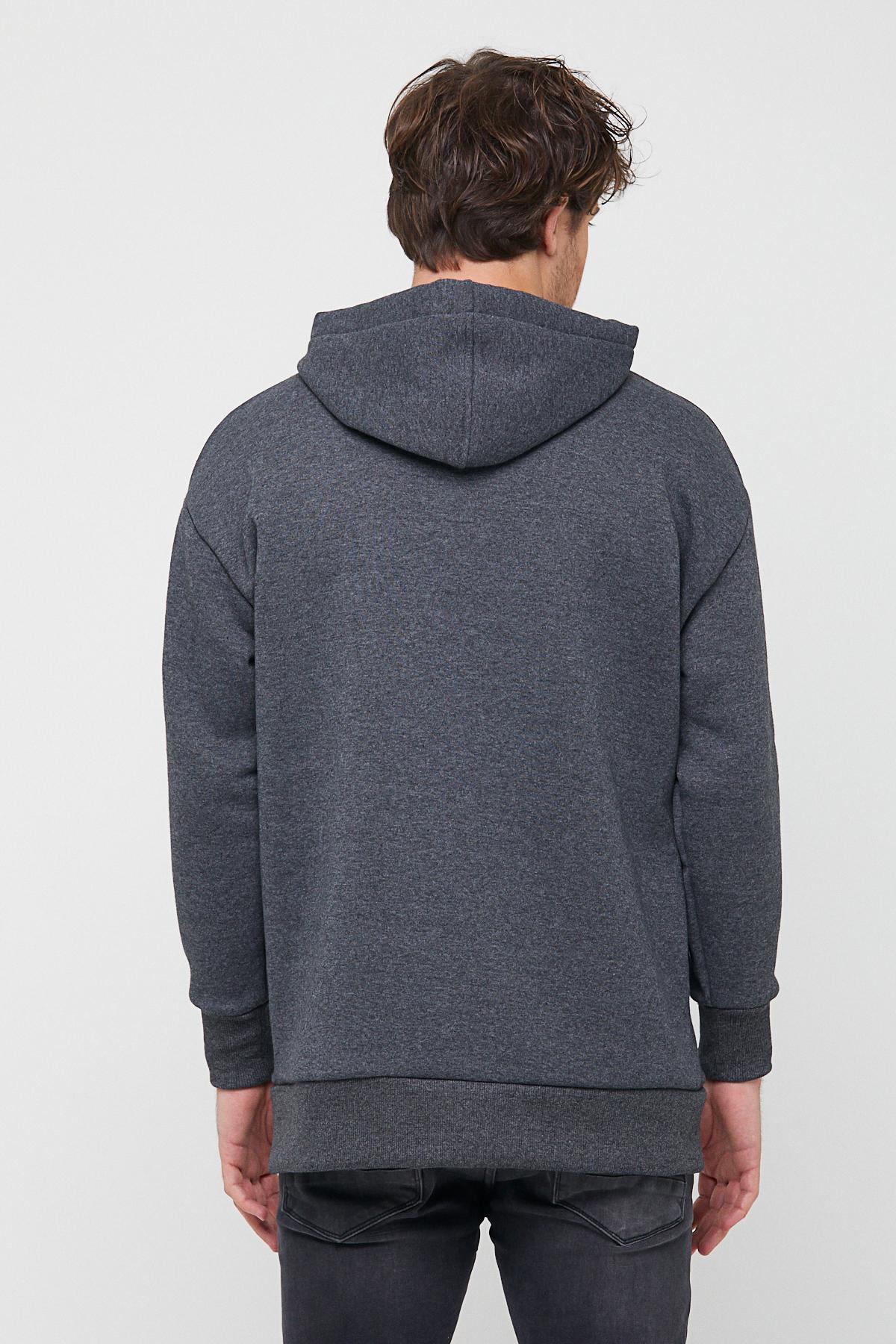 Ünisex Fermuarlı Sweatshirt  Antrasit