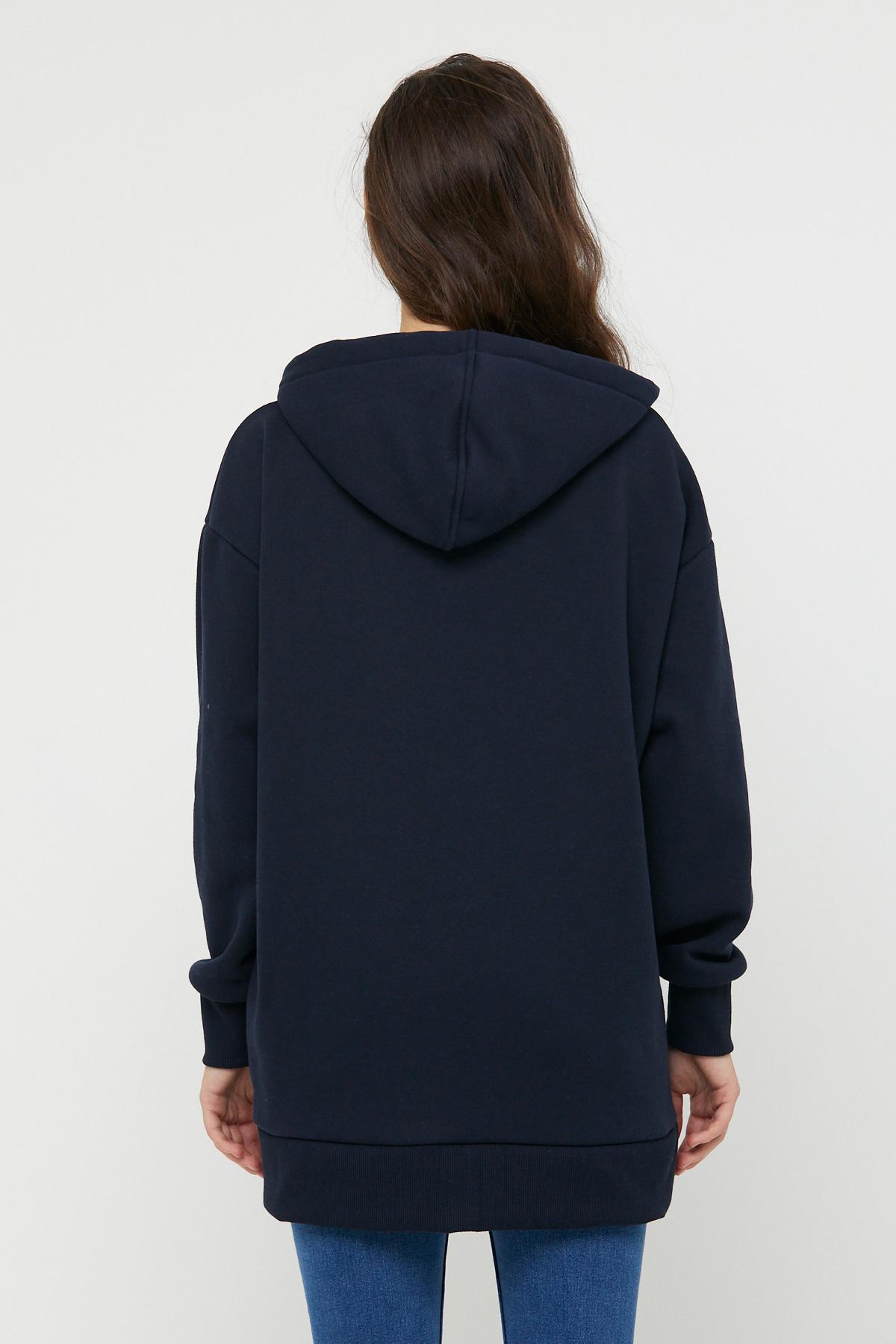 Ünisex Fermuarlı Sweatshirt  Lacivert
