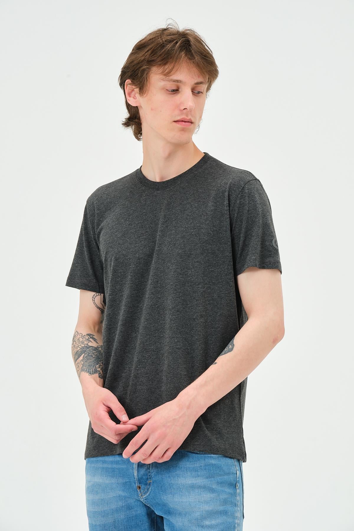 Erkek %100 Pamuk Regular Kalıp 5 li T-Shirt Paketi Beyaz