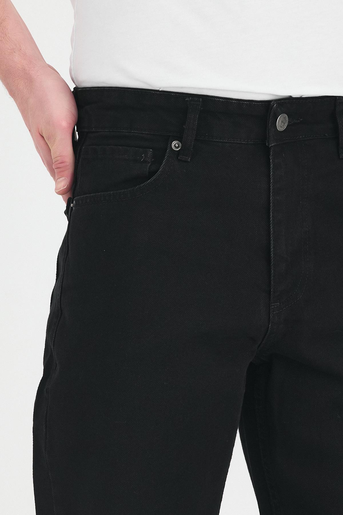 Erkek Baggy Fit Kot Pantolon Siyah
