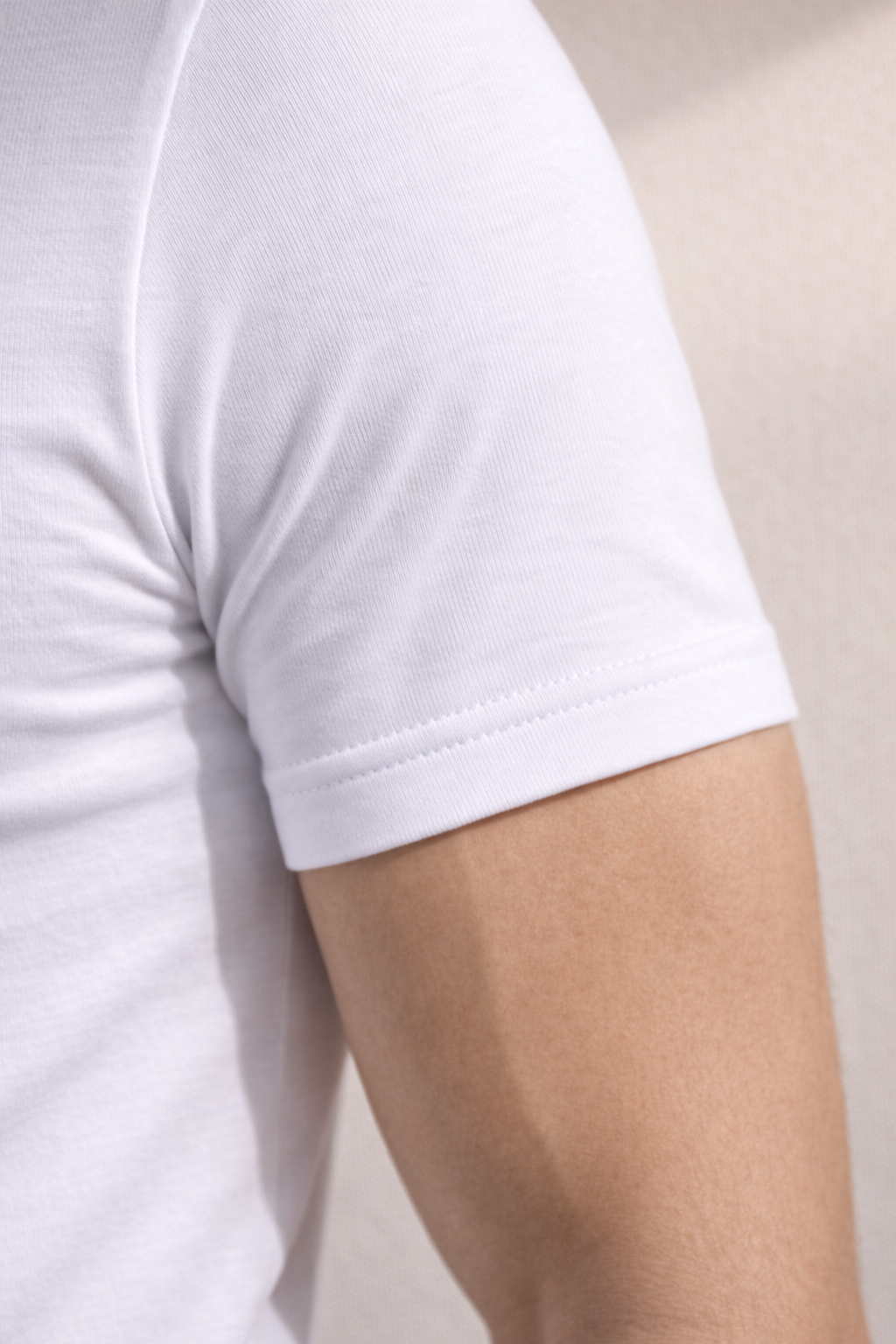 Erkek Beyaz Slim Fit Bisiklet Yaka Basic Tişört %100 Pamuk