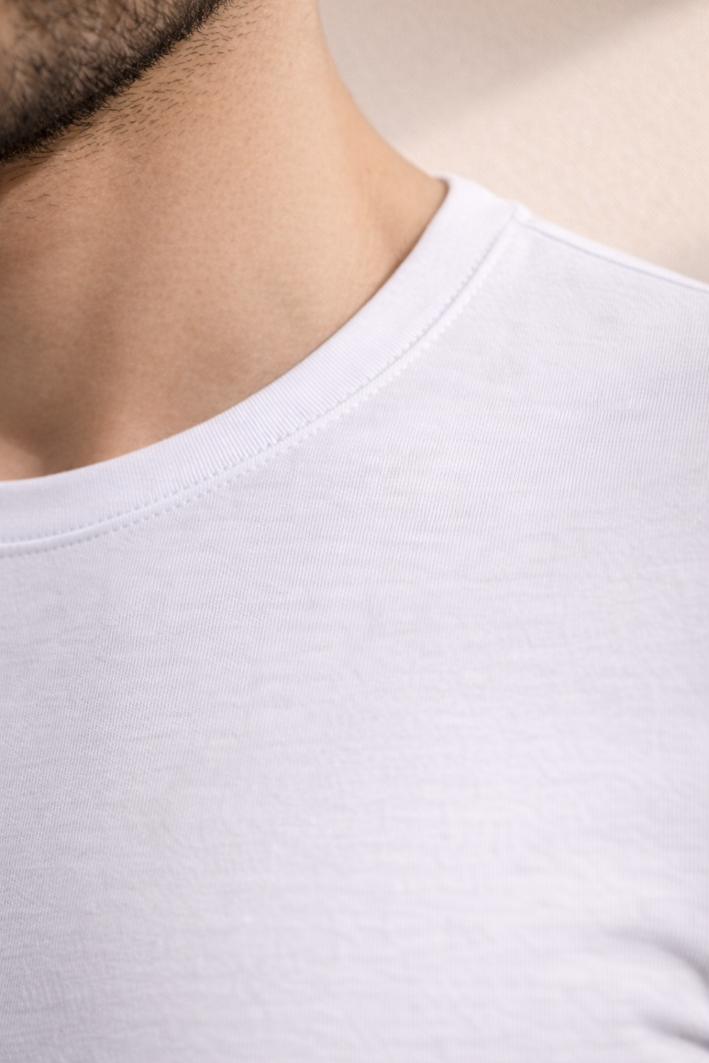 Erkek Beyaz Slim Fit Bisiklet Yaka Basic Tişört %100 Pamuk