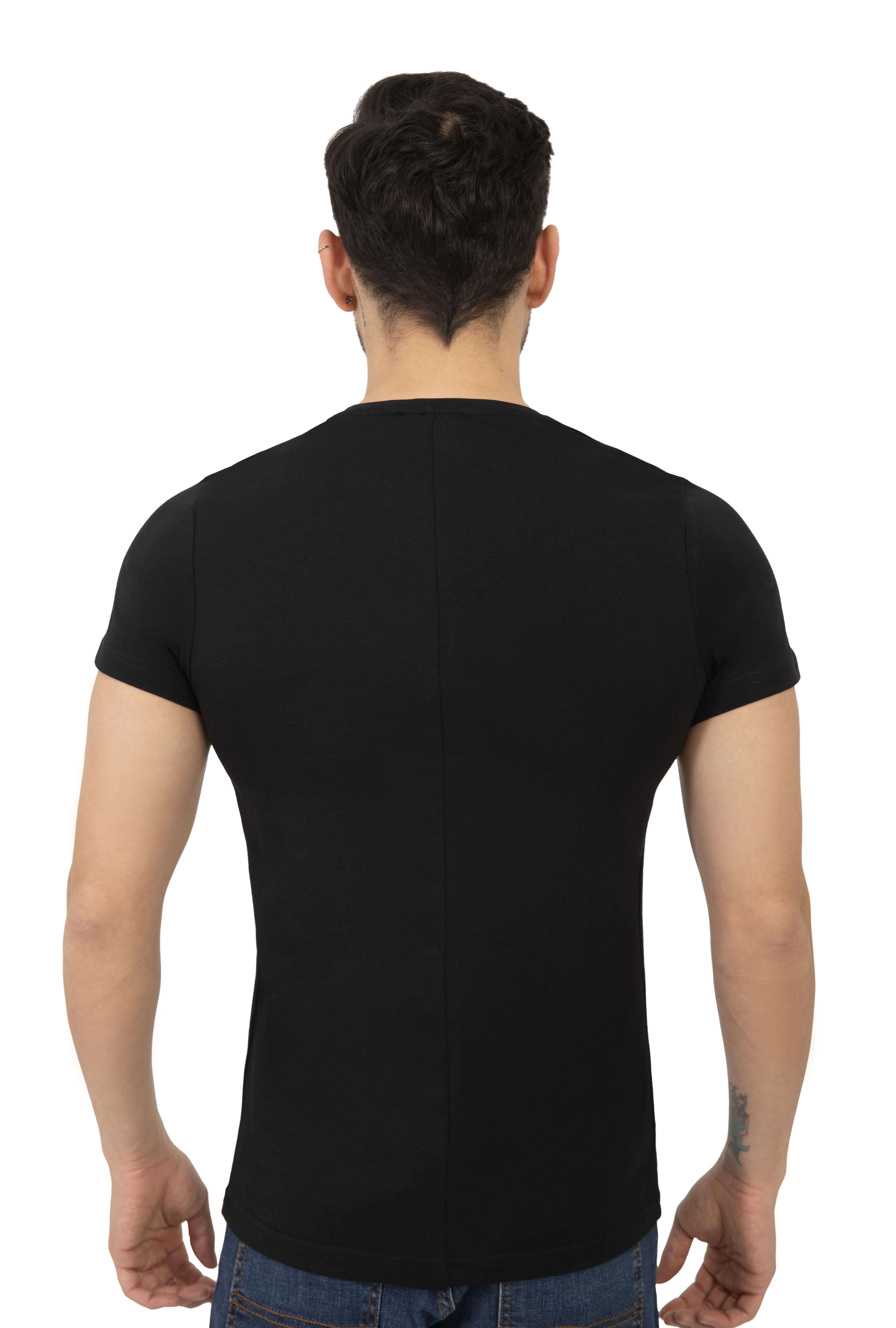 Erkek Bisiklet Yaka Regular Fit Basic Tişört Siyah
