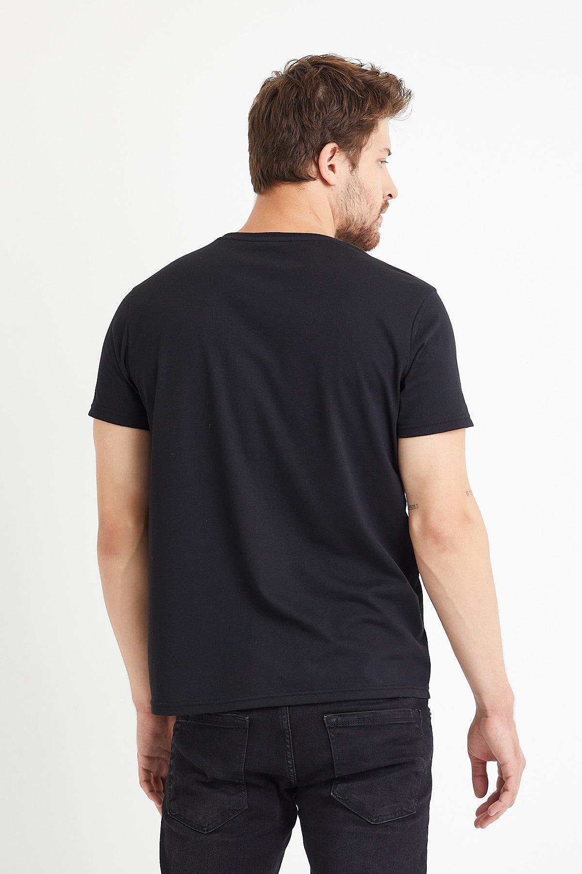 Erkek Bisiklet Yaka Regular Kalıp 5 li T-shirt Paket Siyah Erkek Bisiklet Yaka Regular Kalıp 5 li T-shirt Paket Siyah