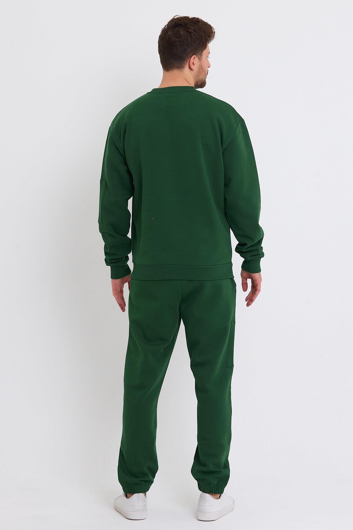 Erkek Fermuar Detaylı Sweatshirt Yeşil